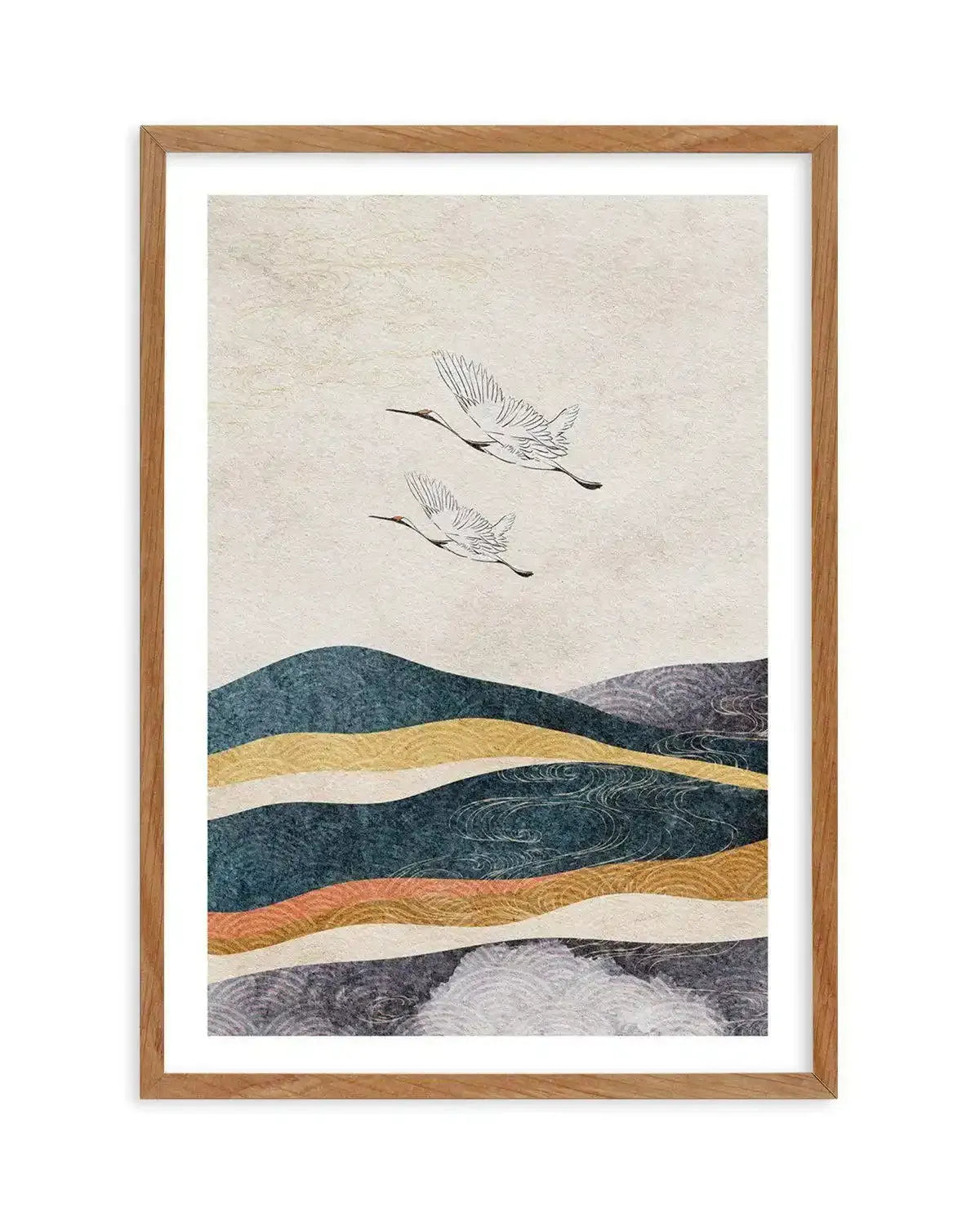 Japanese Vintage Cranes II Art Print-PRINT-Olive et Oriel-Olive et Oriel-Buy-Australian-Art-Prints-Online-with-Olive-et-Oriel-Your-Artwork-Specialists-Austrailia-Decorate-With-Coastal-Photo-Wall-Art-Prints-From-Our-Beach-House-Artwork-Collection-Fine-Poster-and-Framed-Artwork