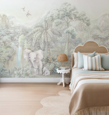Jungle Tales Wallpaper Mural from Olive et Oriel where you can shop wallpaper and artworks online