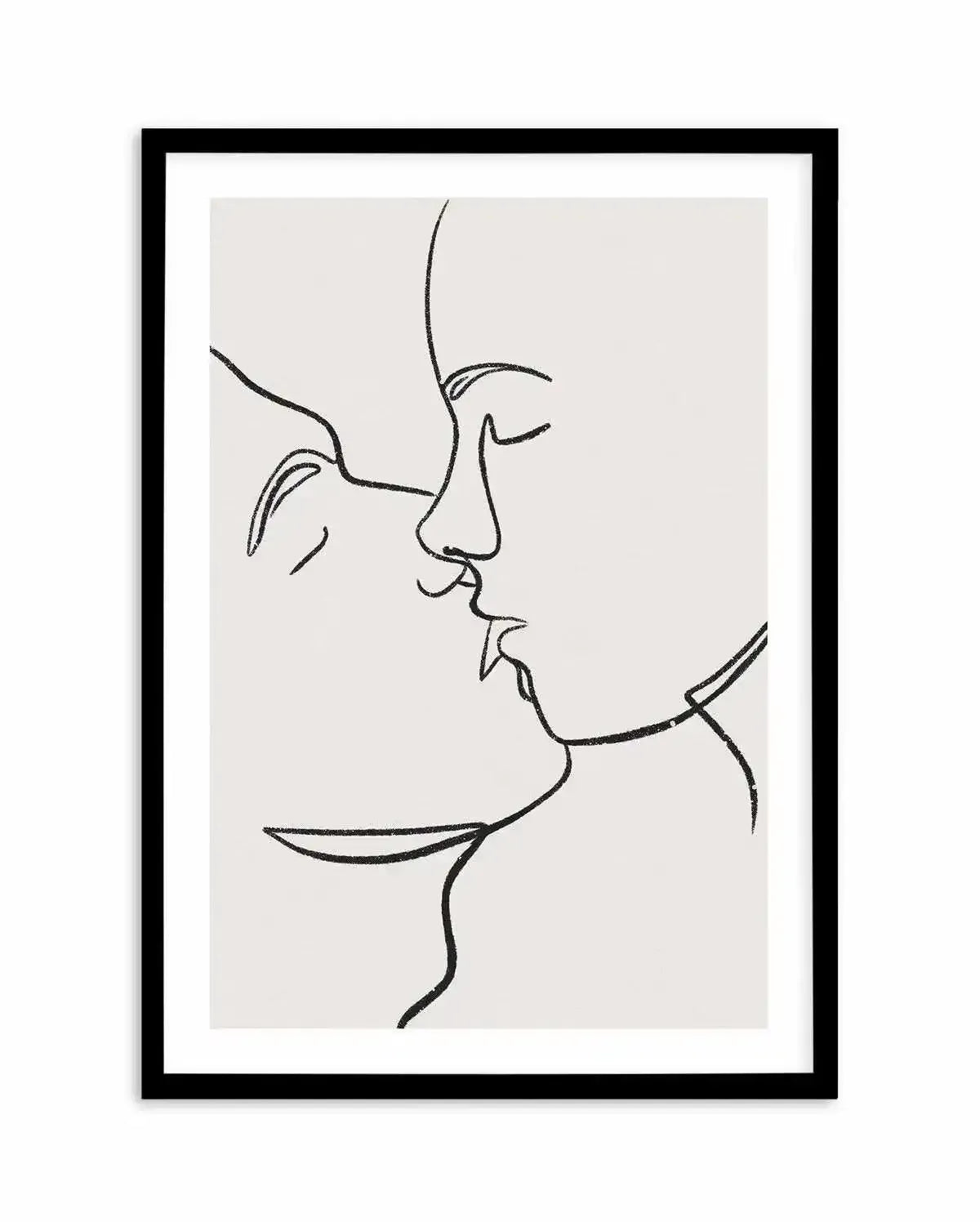Kiss Line Art Art Print-PRINT-Olive et Oriel-Olive et Oriel-A5 | 5.8" x 8.3" | 14.8 x 21cm-Black-With White Border-Buy-Australian-Art-Prints-Online-with-Olive-et-Oriel-Your-Artwork-Specialists-Austrailia-Decorate-With-Coastal-Photo-Wall-Art-Prints-From-Our-Beach-House-Artwork-Collection-Fine-Poster-and-Framed-Artwork