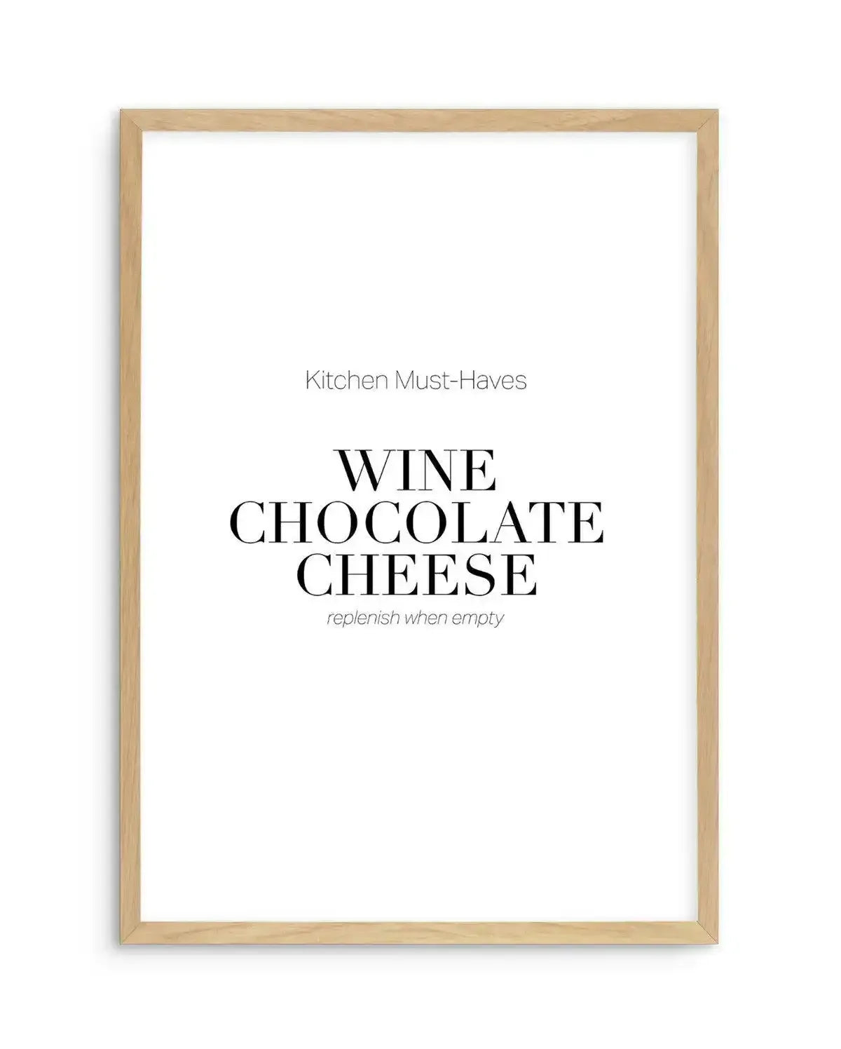 Kitchen Must Haves Art Print-PRINT-Olive et Oriel-Olive et Oriel-A3 | 11.7" x 16.5" | 29.7 x 42 cm-Oak-With White Border-Buy-Australian-Art-Prints-Online-with-Olive-et-Oriel-Your-Artwork-Specialists-Austrailia-Decorate-With-Coastal-Photo-Wall-Art-Prints-From-Our-Beach-House-Artwork-Collection-Fine-Poster-and-Framed-Artwork