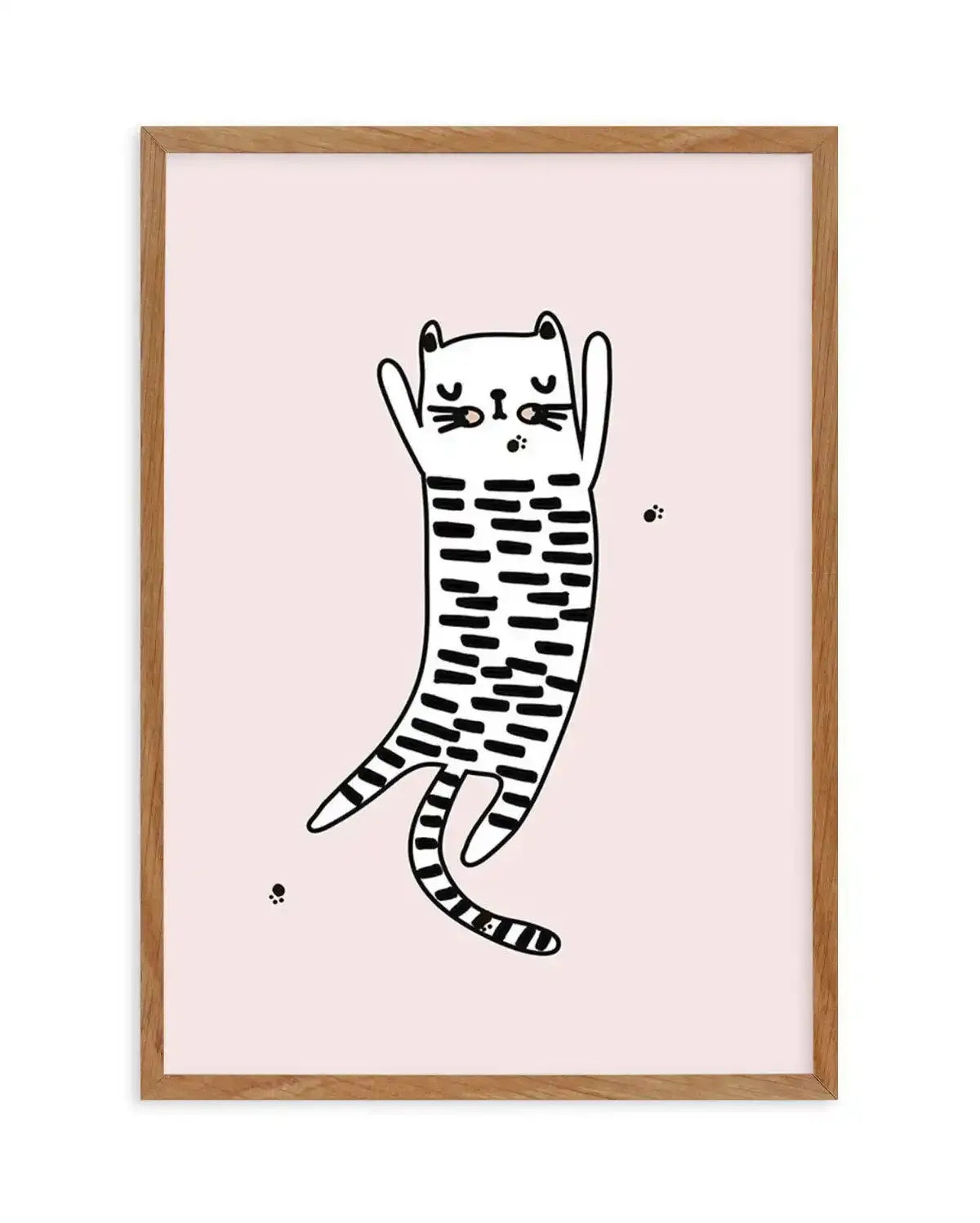 Kitty Kat I | Pink Art Print-PRINT-Olive et Oriel-Olive et Oriel-50x70 cm | 19.6" x 27.5"-Walnut-With White Border-Buy-Australian-Art-Prints-Online-with-Olive-et-Oriel-Your-Artwork-Specialists-Austrailia-Decorate-With-Coastal-Photo-Wall-Art-Prints-From-Our-Beach-House-Artwork-Collection-Fine-Poster-and-Framed-Artwork