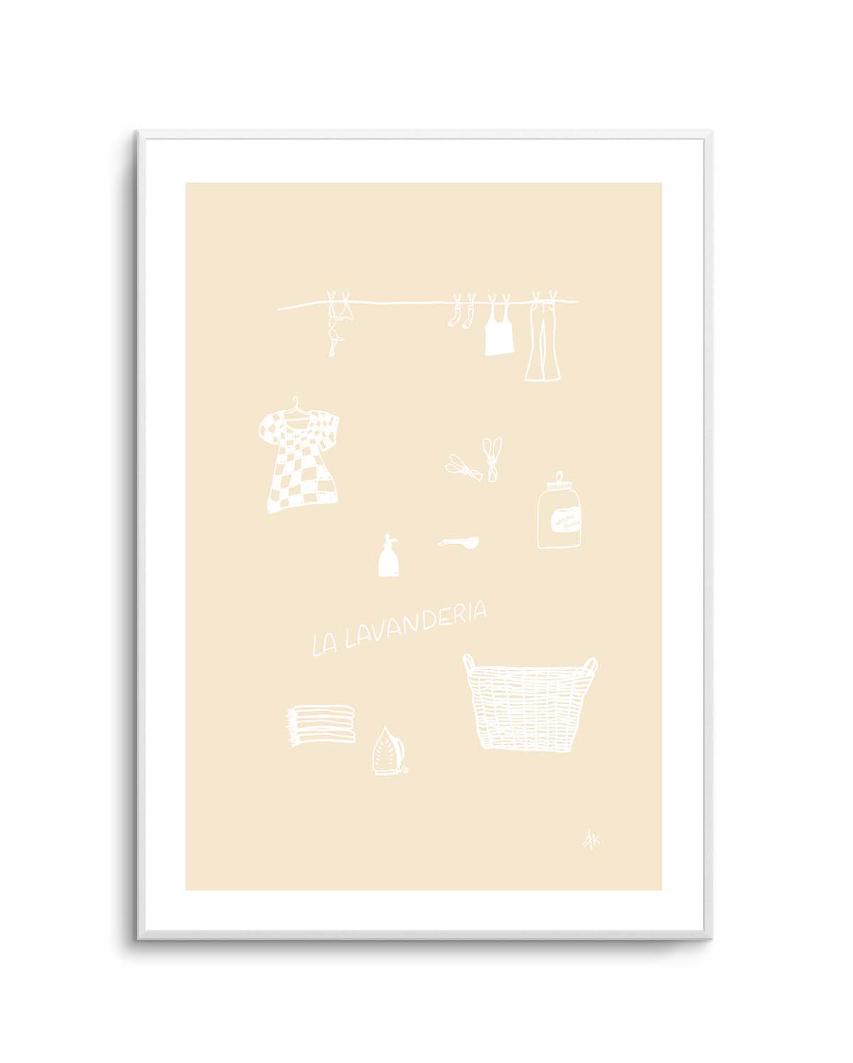 Lavanderia Beige White by Anne Korako | Art Print