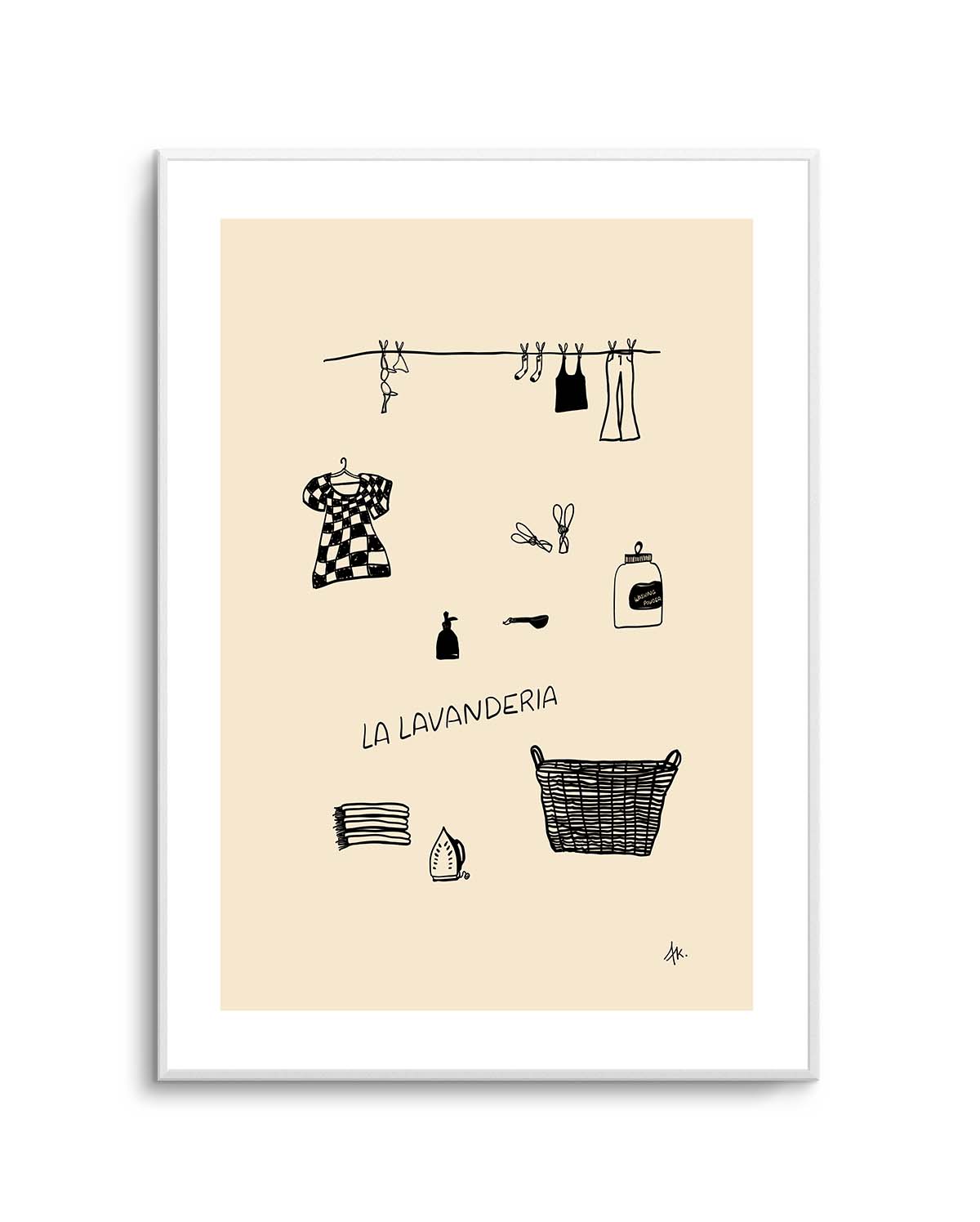 Lavanderia Black Beige by Anne Korako | Art Print