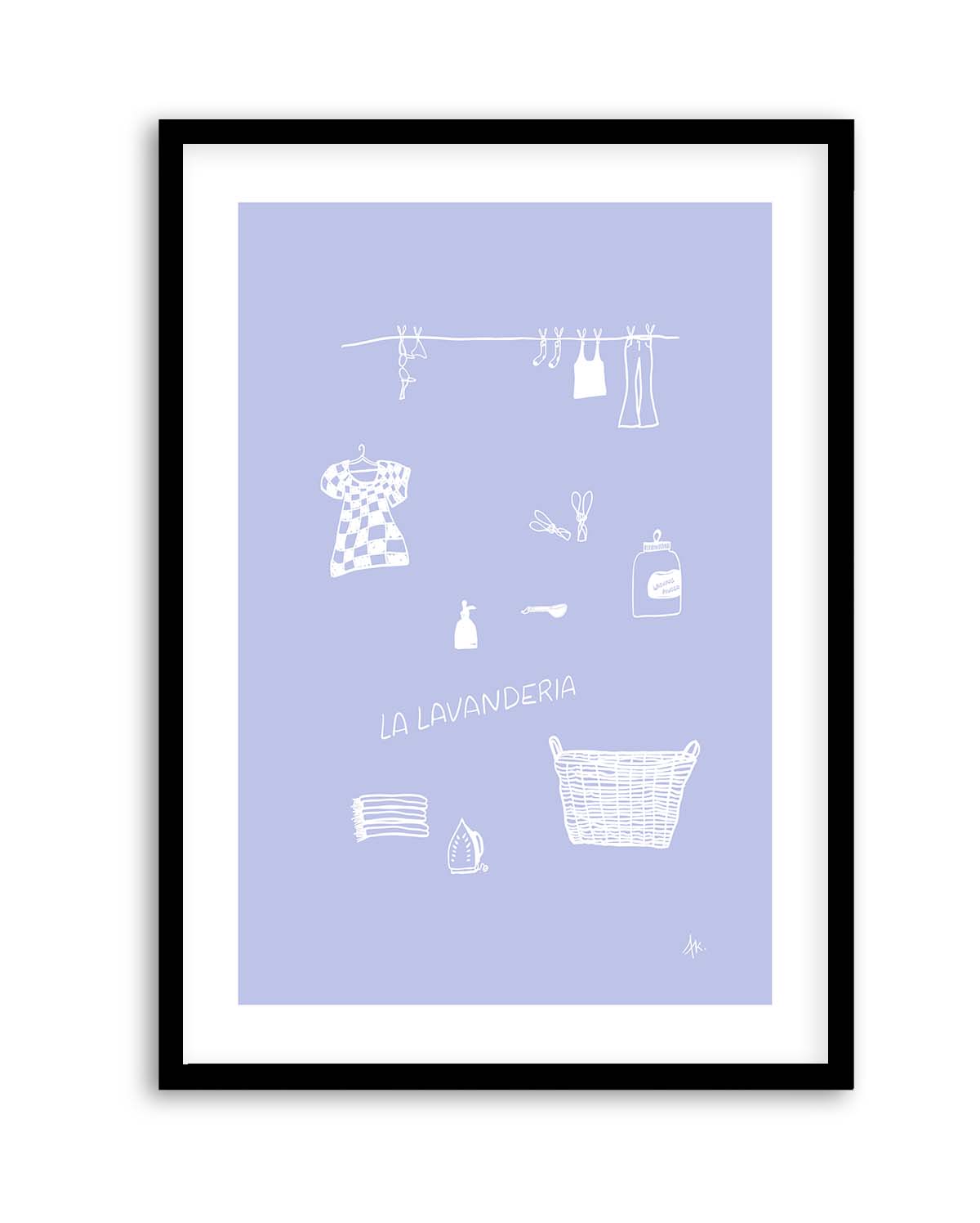 Lavanderia Dusty Blue White by Anne Korako | Art Print