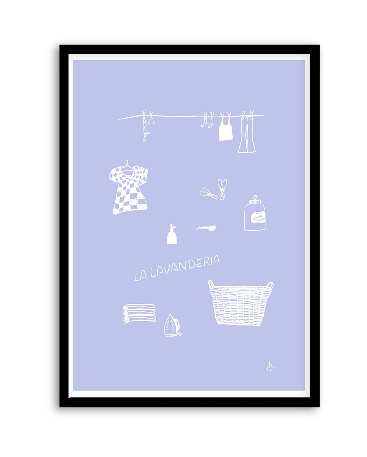 Lavanderia Dusty Blue White by Anne Korako | Art Print