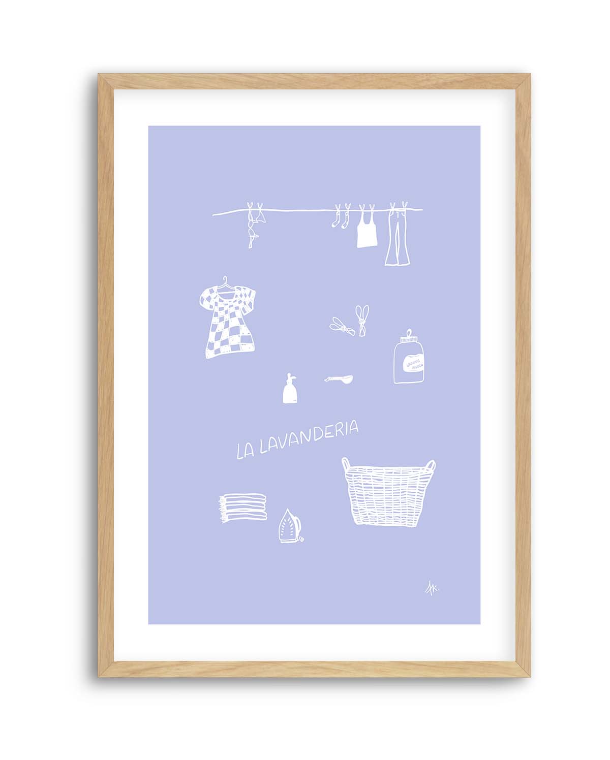 Lavanderia Dusty Blue White by Anne Korako | Art Print