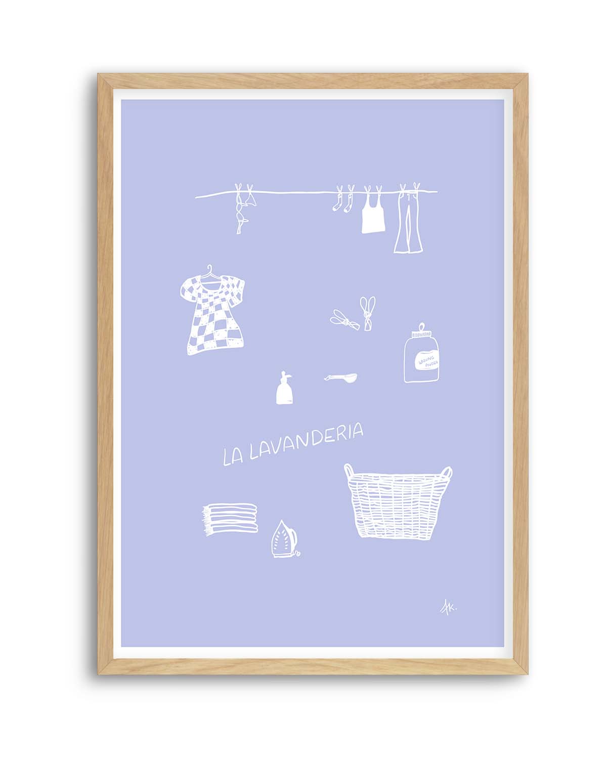 Lavanderia Dusty Blue White by Anne Korako | Art Print