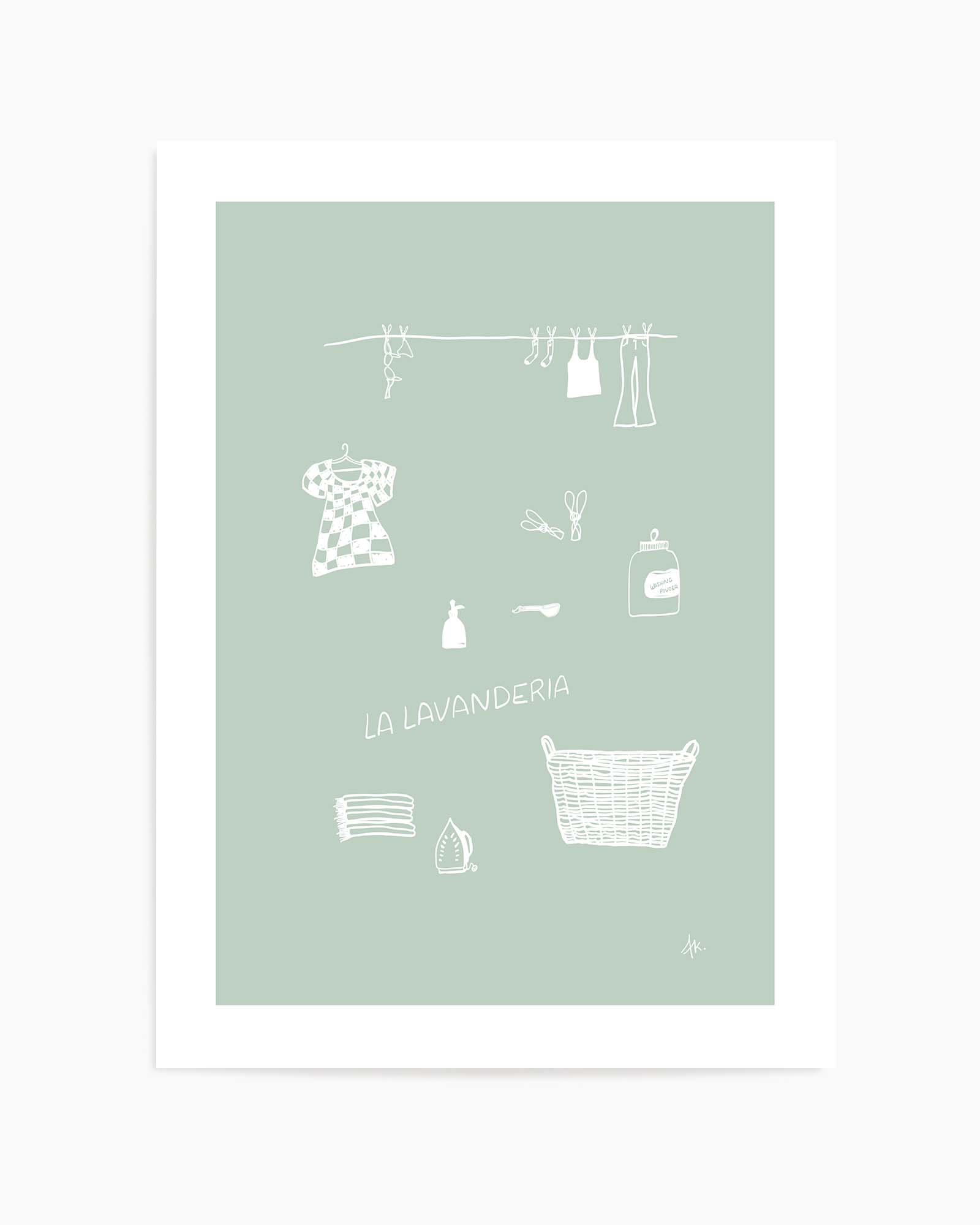 Lavanderia  Sage White by Anne Korako | Art Print