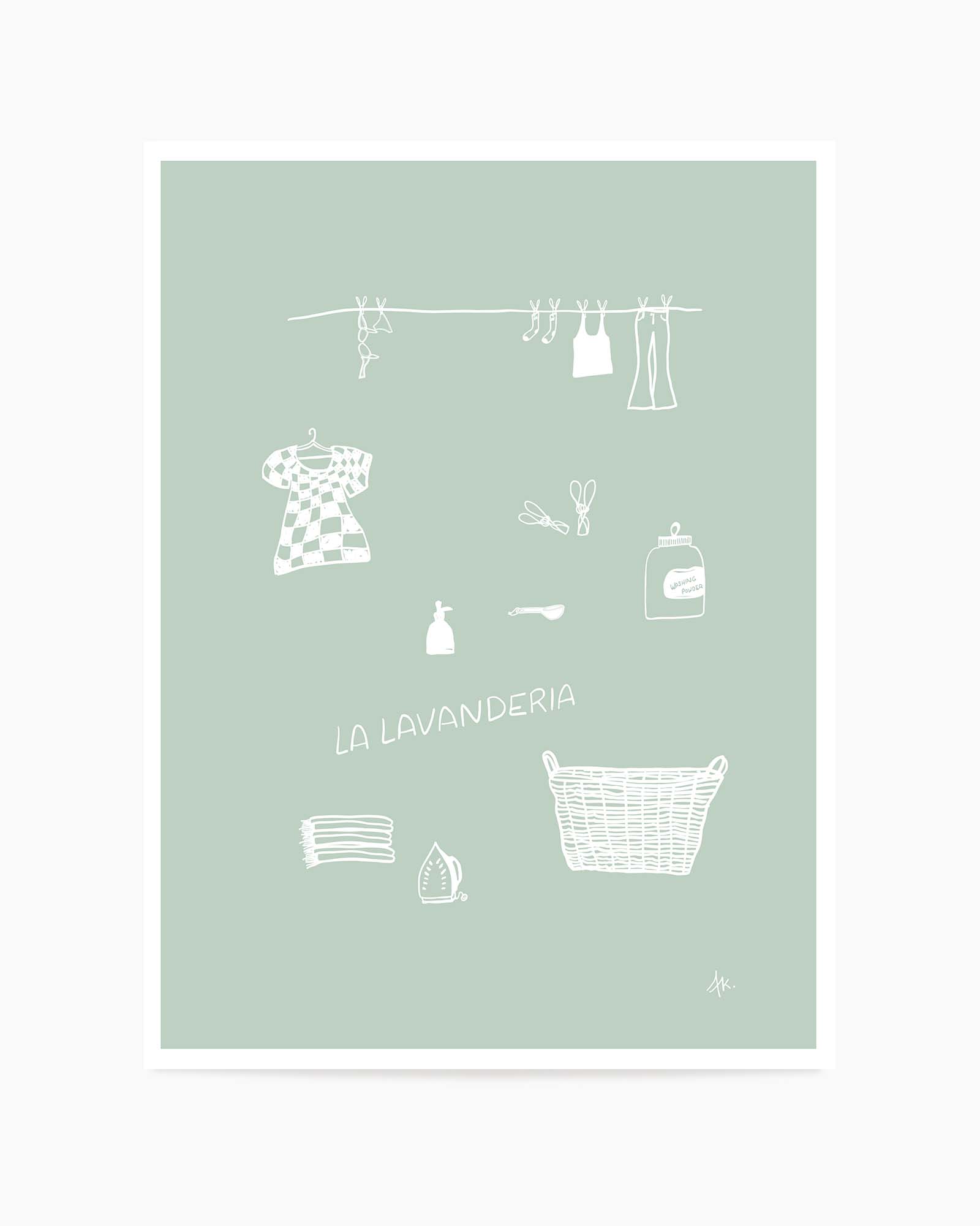 Lavanderia  Sage White by Anne Korako | Art Print