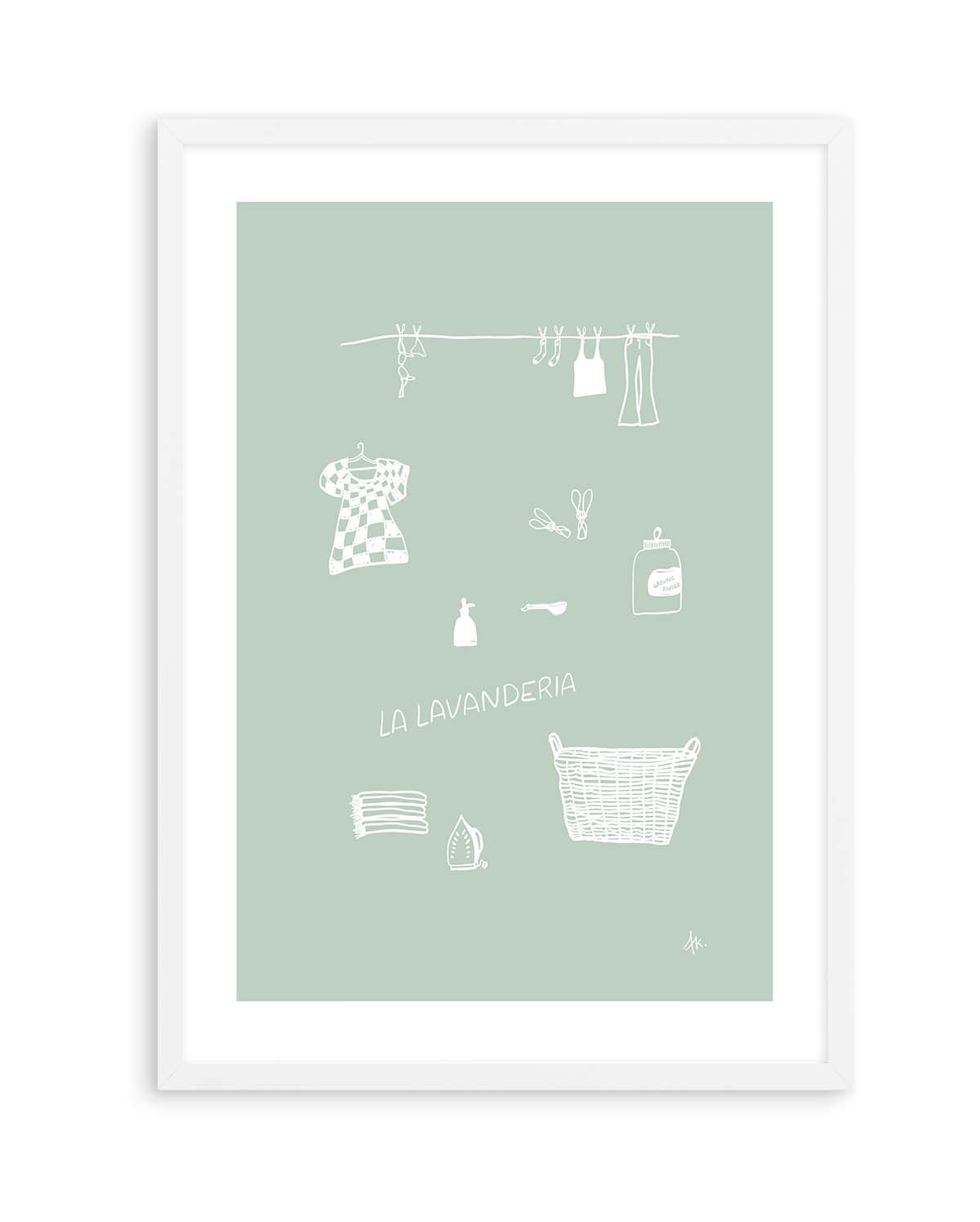 Lavanderia  Sage White by Anne Korako | Art Print