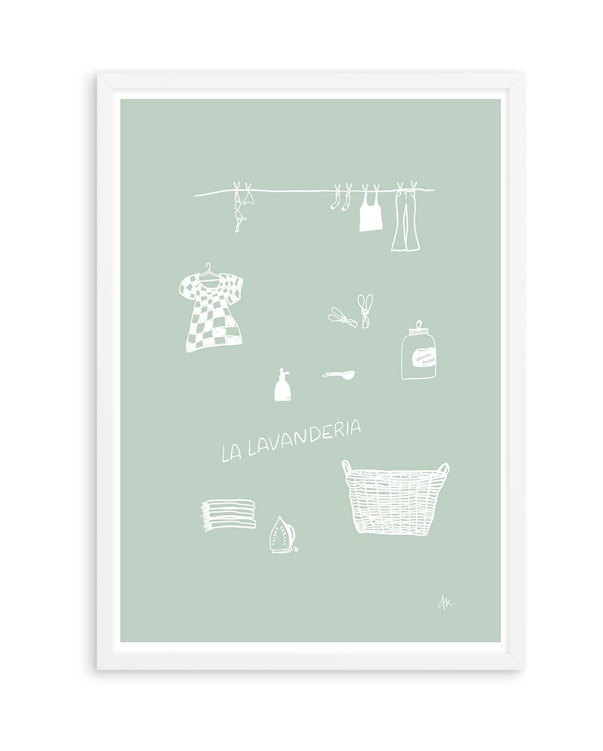 Lavanderia  Sage White by Anne Korako | Art Print