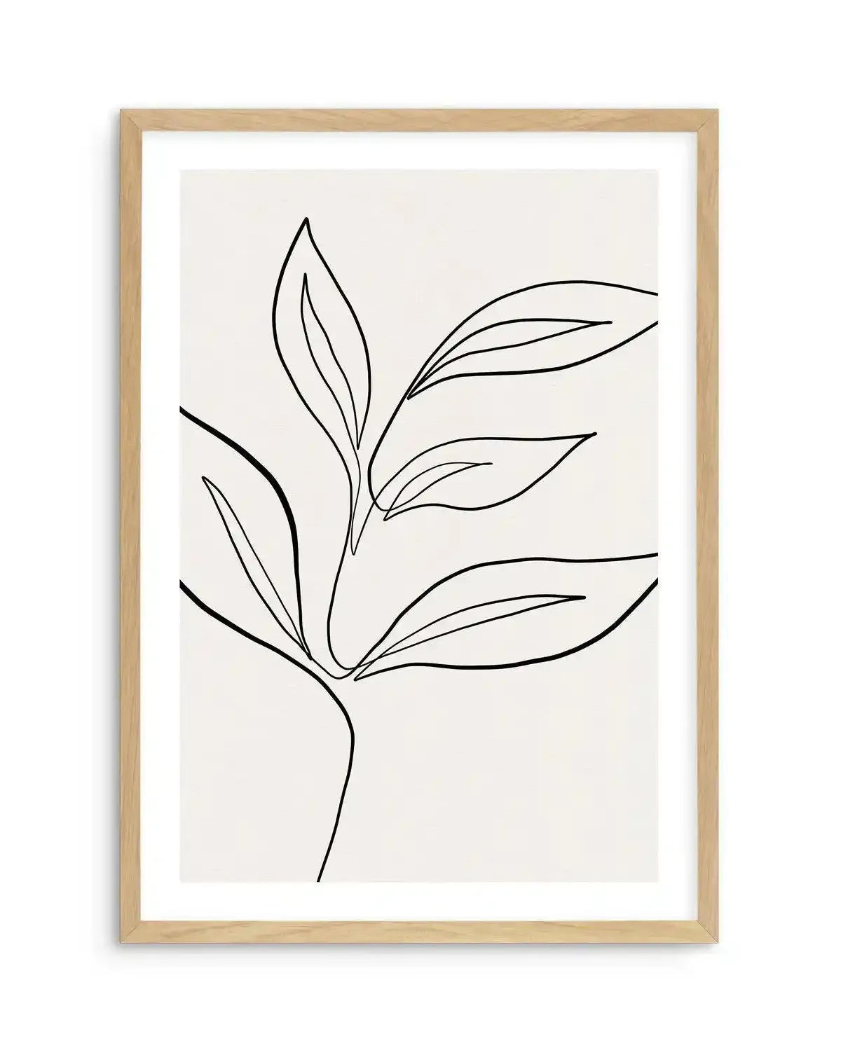 Leaf Line Art I Art Print-PRINT-Olive et Oriel-Olive et Oriel-A5 | 5.8" x 8.3" | 14.8 x 21cm-Oak-With White Border-Buy-Australian-Art-Prints-Online-with-Olive-et-Oriel-Your-Artwork-Specialists-Austrailia-Decorate-With-Coastal-Photo-Wall-Art-Prints-From-Our-Beach-House-Artwork-Collection-Fine-Poster-and-Framed-Artwork