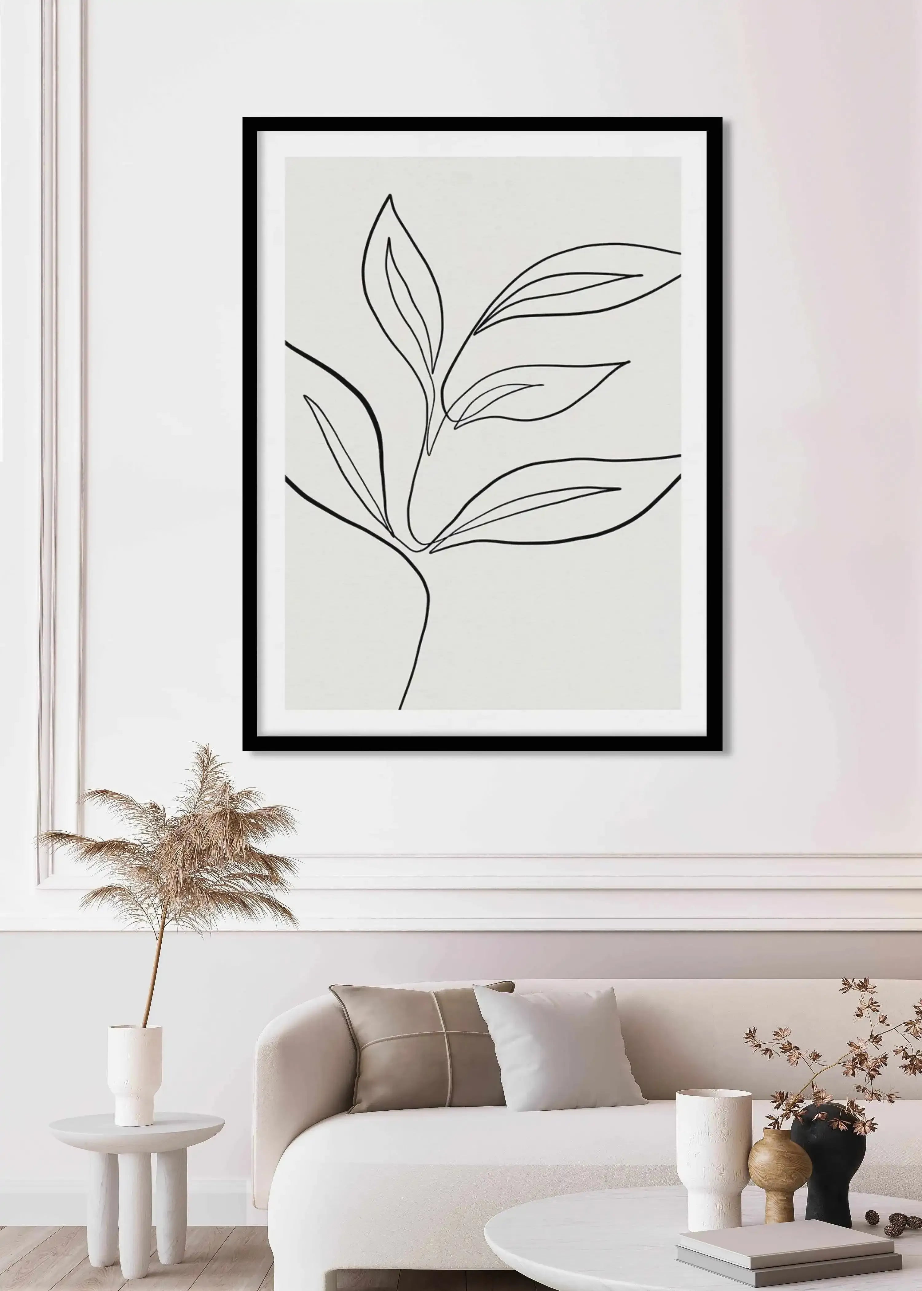 Leaf Line Art I Art Print-PRINT-Olive et Oriel-Olive et Oriel-Buy-Australian-Art-Prints-Online-with-Olive-et-Oriel-Your-Artwork-Specialists-Austrailia-Decorate-With-Coastal-Photo-Wall-Art-Prints-From-Our-Beach-House-Artwork-Collection-Fine-Poster-and-Framed-Artwork
