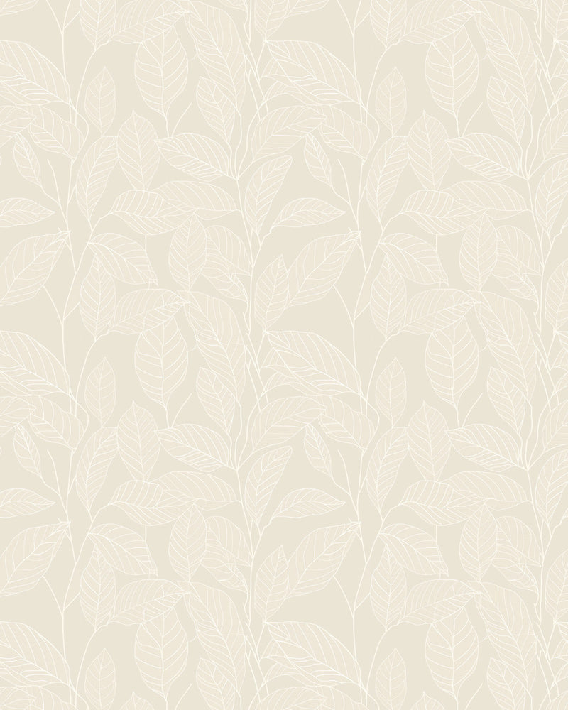 Leafy Vienna in Beige Commercial Vinyl Wallcovering-Commercial Wallcoverings-Olive et Oriel-Luxury commercial-grade embossed and textured vinyl wallcovering durable fire-rated washable stain-resistant and customizable perfect for hotels offices retail childcare healthcare and hospital spaces vinyl wallpaper