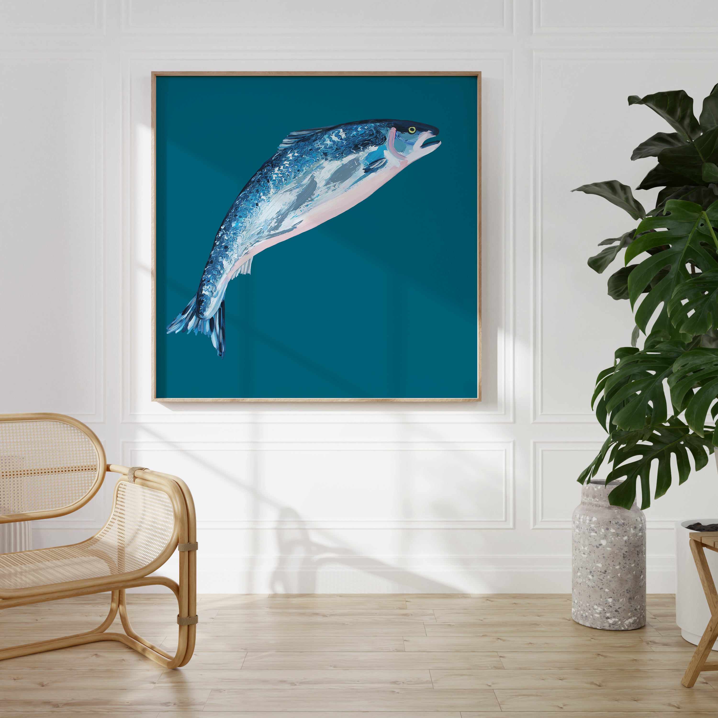 Leaping Salmon By Alice Straker | Art Print