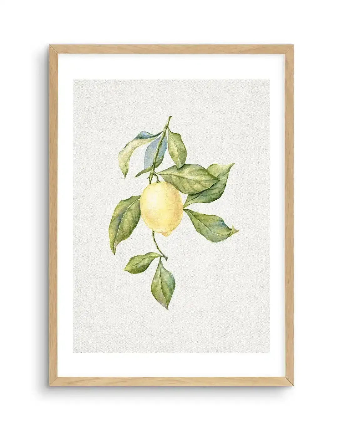 Lemons on Linen I Art Print-PRINT-Olive et Oriel-Olive et Oriel-A5 | 5.8" x 8.3" | 14.8 x 21cm-Oak-With White Border-Buy-Australian-Art-Prints-Online-with-Olive-et-Oriel-Your-Artwork-Specialists-Austrailia-Decorate-With-Coastal-Photo-Wall-Art-Prints-From-Our-Beach-House-Artwork-Collection-Fine-Poster-and-Framed-Artwork
