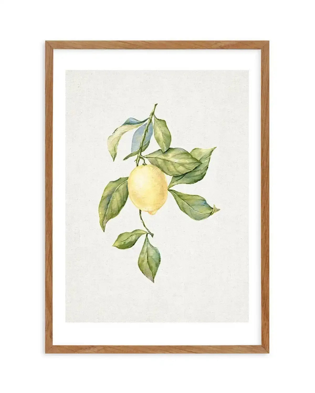 Lemons on Linen I Art Print-PRINT-Olive et Oriel-Olive et Oriel-50x70 cm | 19.6" x 27.5"-Walnut-With White Border-Buy-Australian-Art-Prints-Online-with-Olive-et-Oriel-Your-Artwork-Specialists-Austrailia-Decorate-With-Coastal-Photo-Wall-Art-Prints-From-Our-Beach-House-Artwork-Collection-Fine-Poster-and-Framed-Artwork