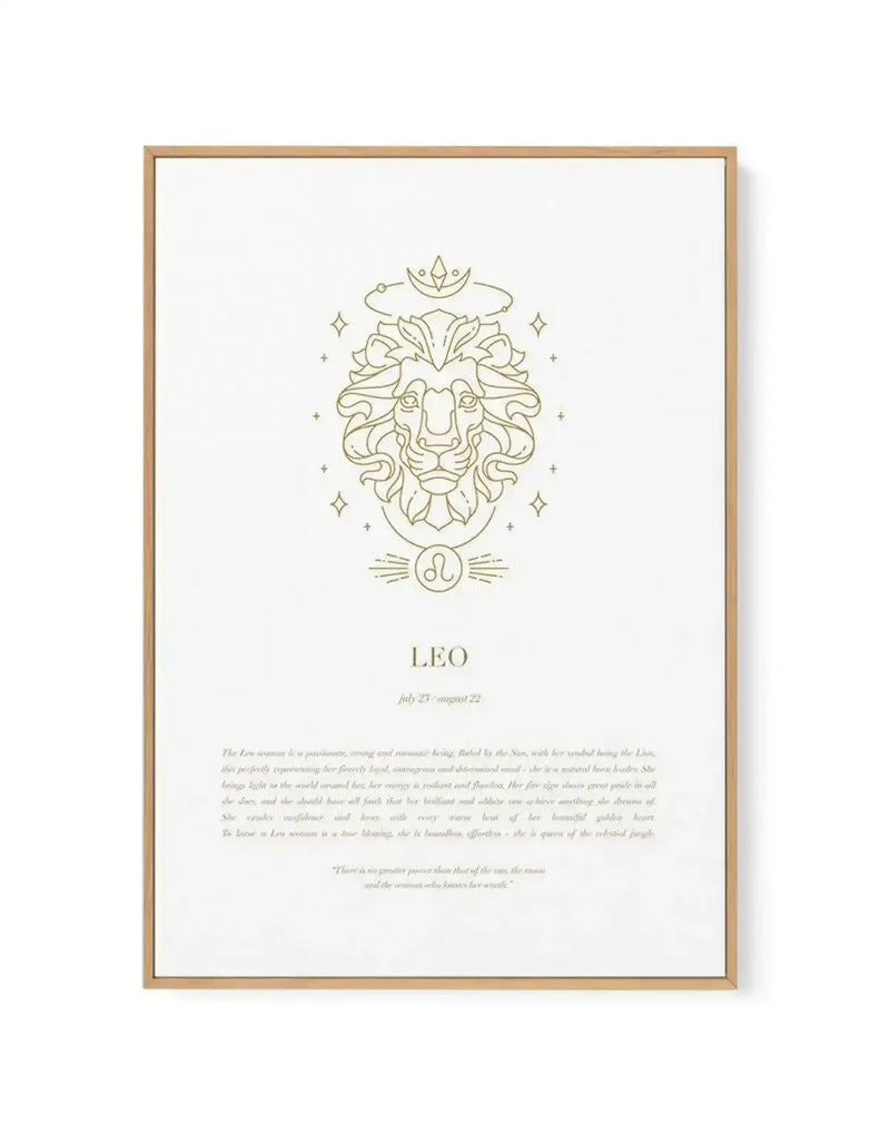 Leo | Celestial Zodiac | Framed Canvas-CANVAS-You can shop wall art online with Olive et Oriel for everything from abstract art to fun kids wall art. Our beautiful modern art prints and canvas art are available from large canvas prints to wall art paintings and our proudly Australian artwork collection offers only the highest quality framed large wall art and canvas art Australia - You can buy fashion photography prints or Hampton print posters and paintings on canvas from Olive et Oriel and hav