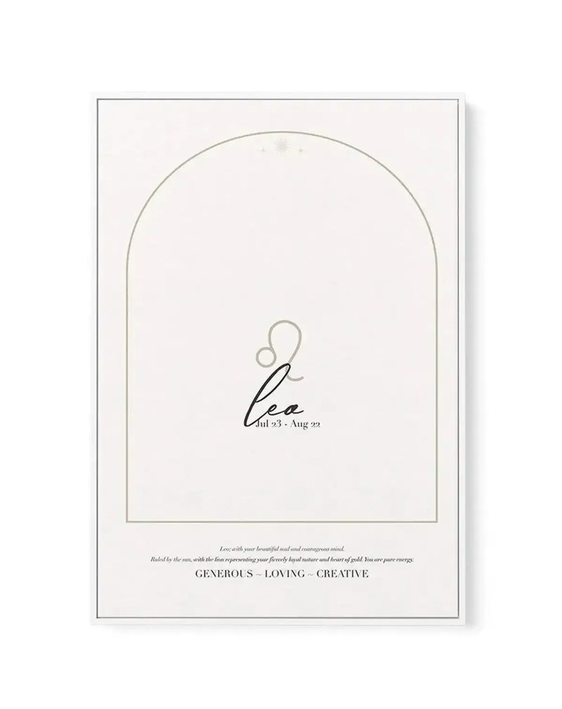 Leo Star Sign | Framed Canvas-CANVAS-You can shop wall art online with Olive et Oriel for everything from abstract art to fun kids wall art. Our beautiful modern art prints and canvas art are available from large canvas prints to wall art paintings and our proudly Australian artwork collection offers only the highest quality framed large wall art and canvas art Australia - You can buy fashion photography prints or Hampton print posters and paintings on canvas from Olive et Oriel and have them de