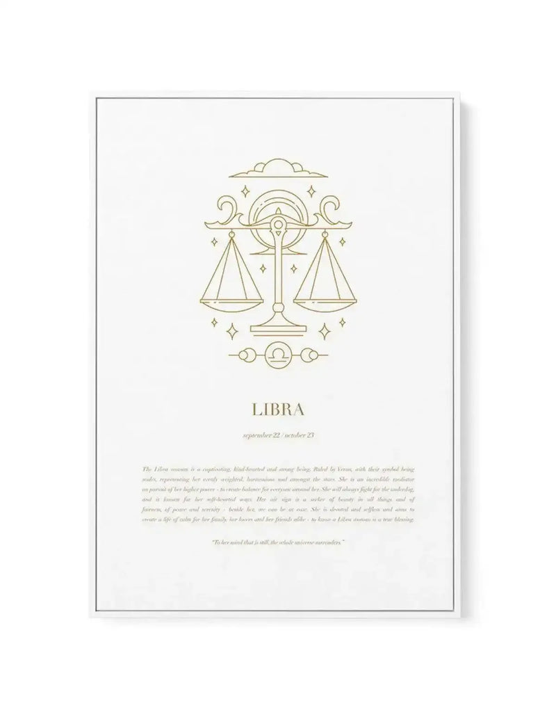 Libra | Celestial Zodiac | Framed Canvas Art Print art print