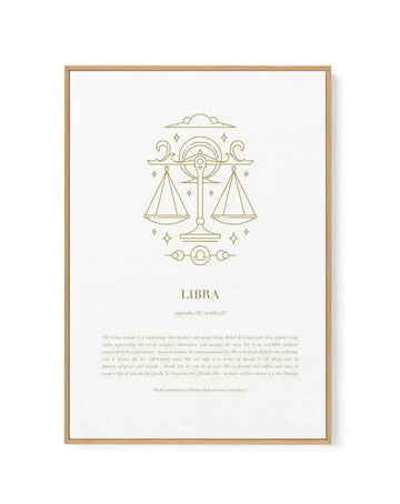 Libra | Celestial Zodiac | Framed Canvas Art Print art print