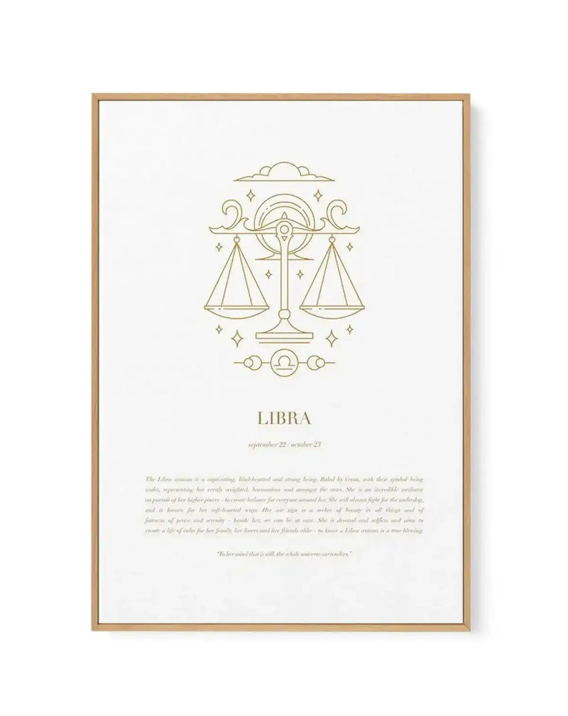 Libra | Celestial Zodiac | Framed Canvas Art Print art print
