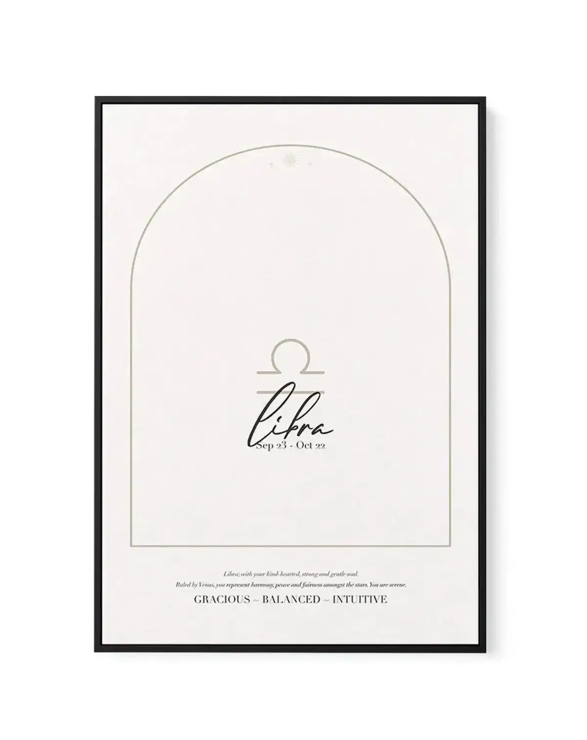 Libra Star Sign | Framed Canvas-CANVAS-You can shop wall art online with Olive et Oriel for everything from abstract art to fun kids wall art. Our beautiful modern art prints and canvas art are available from large canvas prints to wall art paintings and our proudly Australian artwork collection offers only the highest quality framed large wall art and canvas art Australia - You can buy fashion photography prints or Hampton print posters and paintings on canvas from Olive et Oriel and have them 