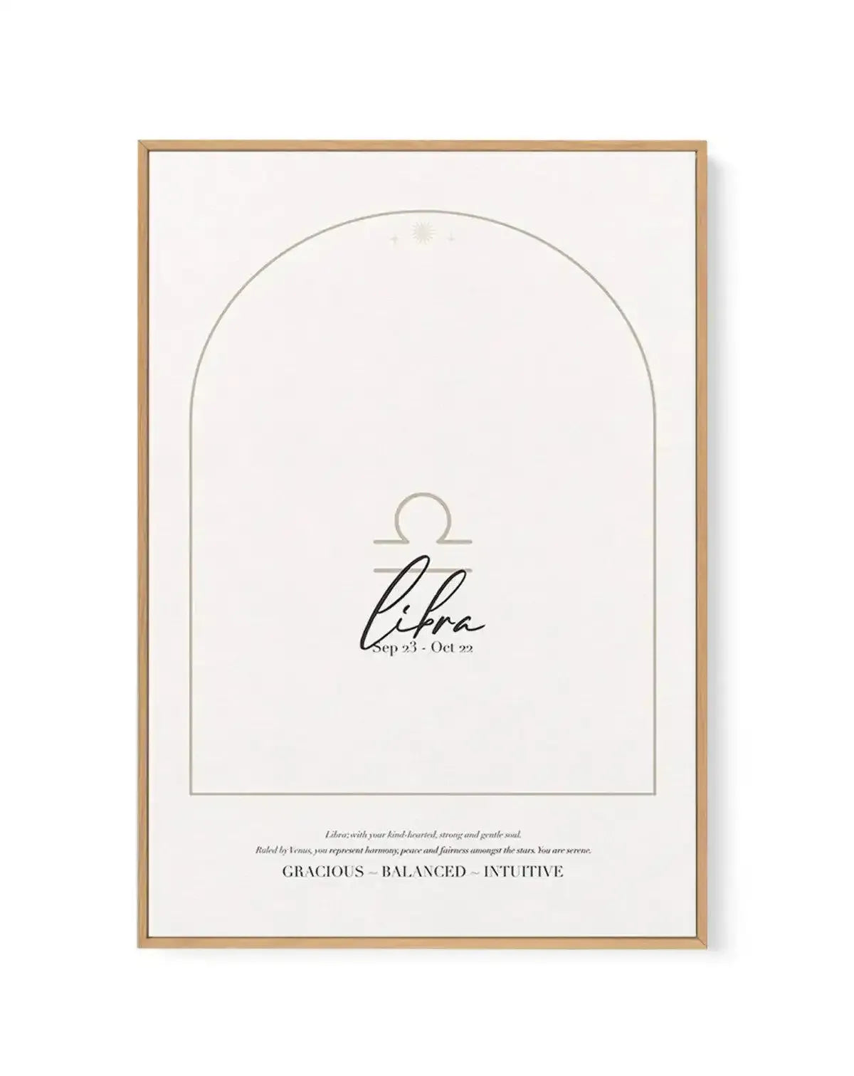 Libra Star Sign | Framed Canvas-CANVAS-You can shop wall art online with Olive et Oriel for everything from abstract art to fun kids wall art. Our beautiful modern art prints and canvas art are available from large canvas prints to wall art paintings and our proudly Australian artwork collection offers only the highest quality framed large wall art and canvas art Australia - You can buy fashion photography prints or Hampton print posters and paintings on canvas from Olive et Oriel and have them 