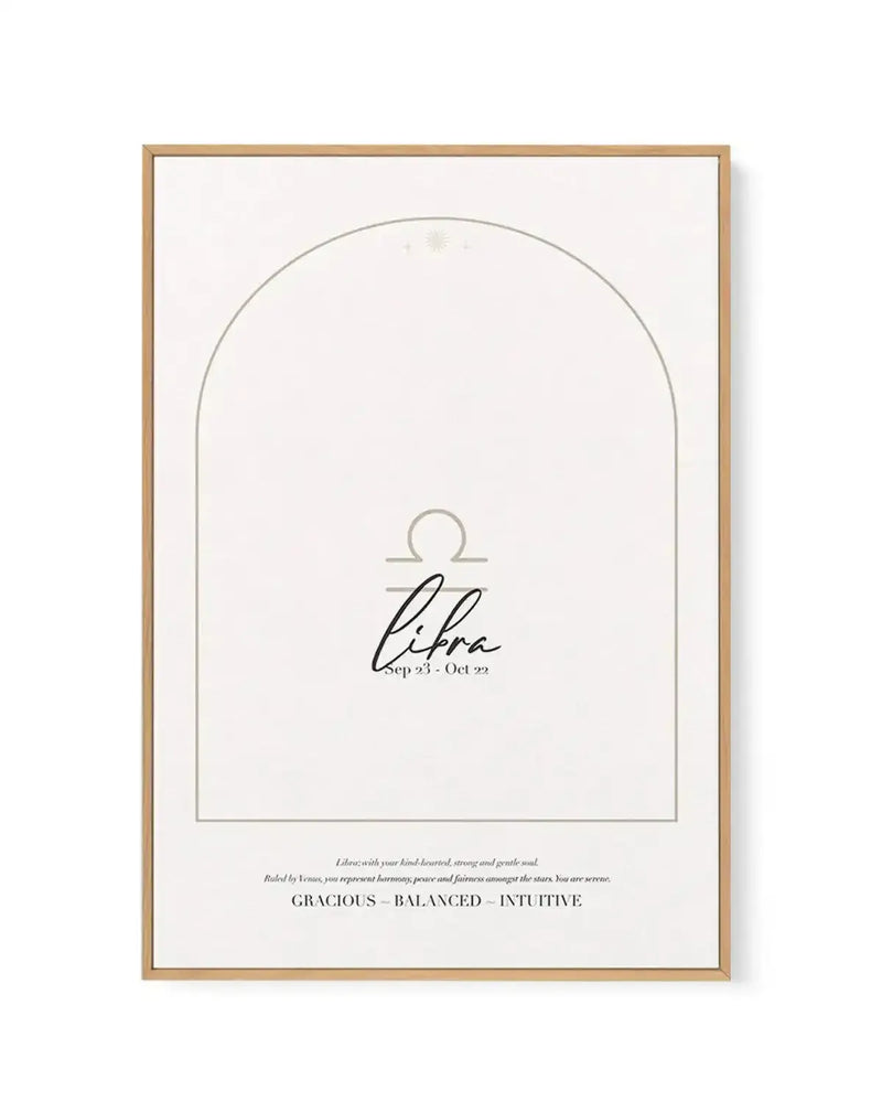 Libra Star Sign | Framed Canvas-CANVAS-You can shop wall art online with Olive et Oriel for everything from abstract art to fun kids wall art. Our beautiful modern art prints and canvas art are available from large canvas prints to wall art paintings and our proudly Australian artwork collection offers only the highest quality framed large wall art and canvas art Australia - You can buy fashion photography prints or Hampton print posters and paintings on canvas from Olive et Oriel and have them 