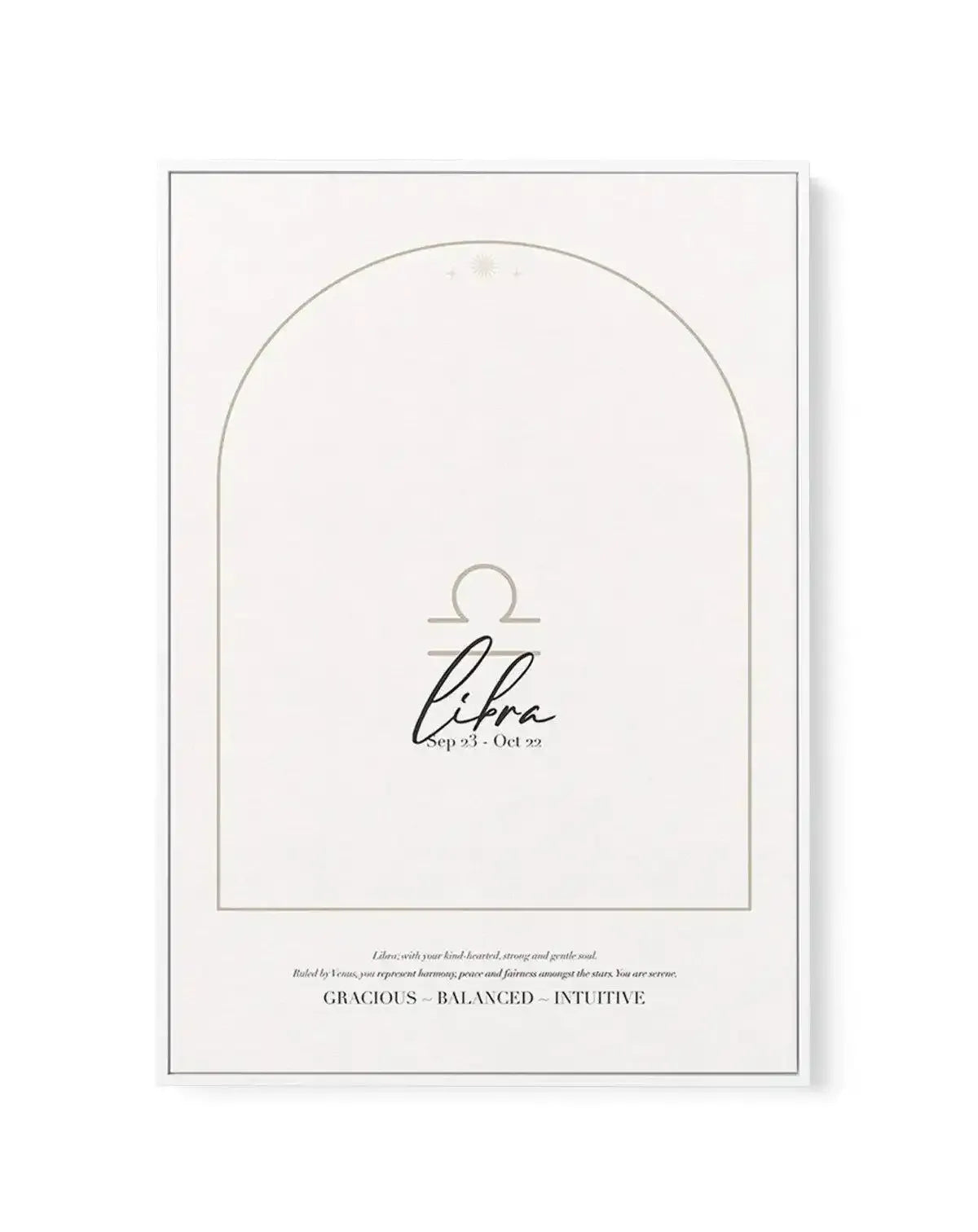 Libra Star Sign | Framed Canvas-CANVAS-You can shop wall art online with Olive et Oriel for everything from abstract art to fun kids wall art. Our beautiful modern art prints and canvas art are available from large canvas prints to wall art paintings and our proudly Australian artwork collection offers only the highest quality framed large wall art and canvas art Australia - You can buy fashion photography prints or Hampton print posters and paintings on canvas from Olive et Oriel and have them 