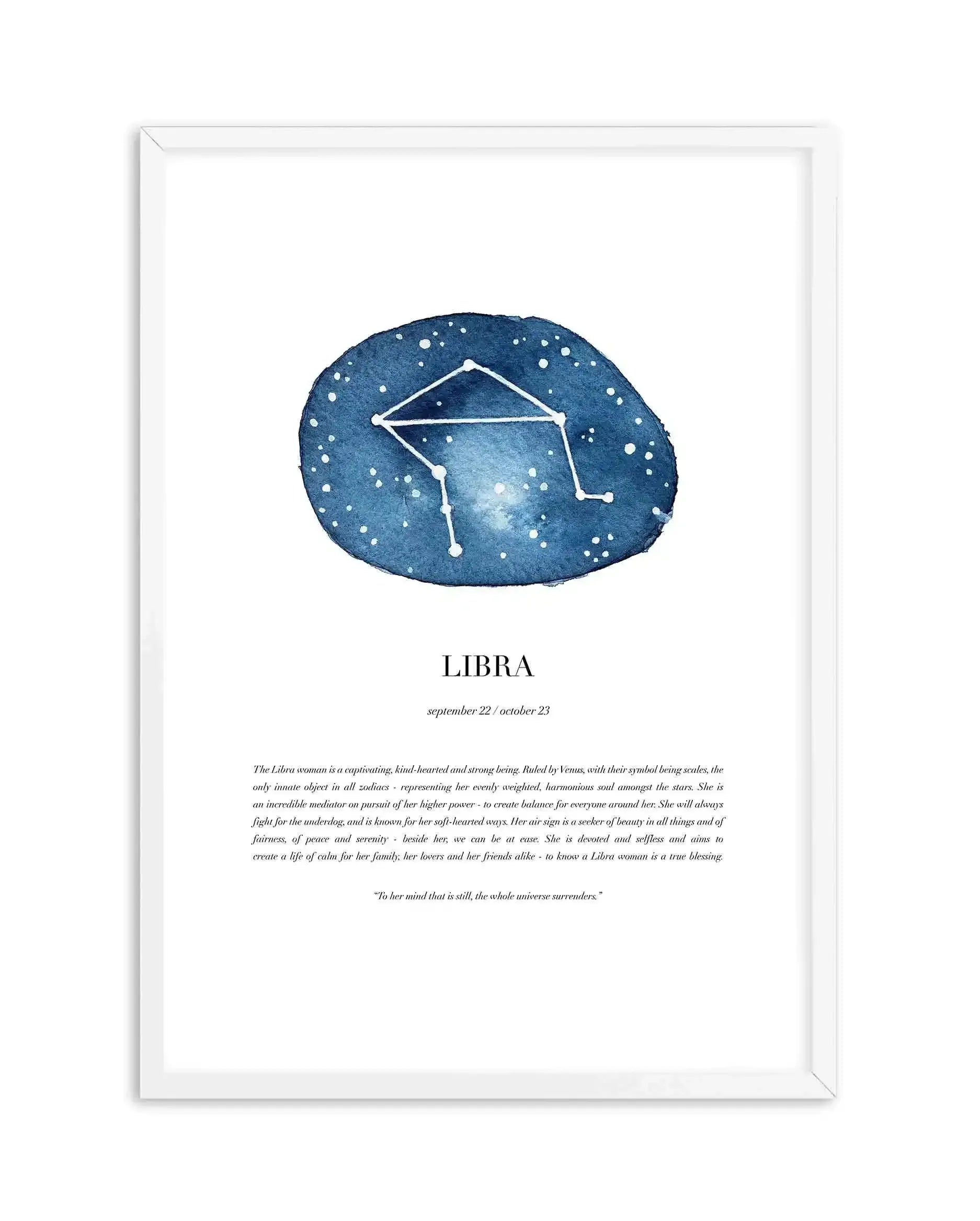 Libra | Watercolour Zodiac Art Print-PRINT-Olive et Oriel-Olive et Oriel-A5 | 5.8" x 8.3" | 14.8 x 21cm-White-With White Border-Buy-Australian-Art-Prints-Online-with-Olive-et-Oriel-Your-Artwork-Specialists-Austrailia-Decorate-With-Coastal-Photo-Wall-Art-Prints-From-Our-Beach-House-Artwork-Collection-Fine-Poster-and-Framed-Artwork