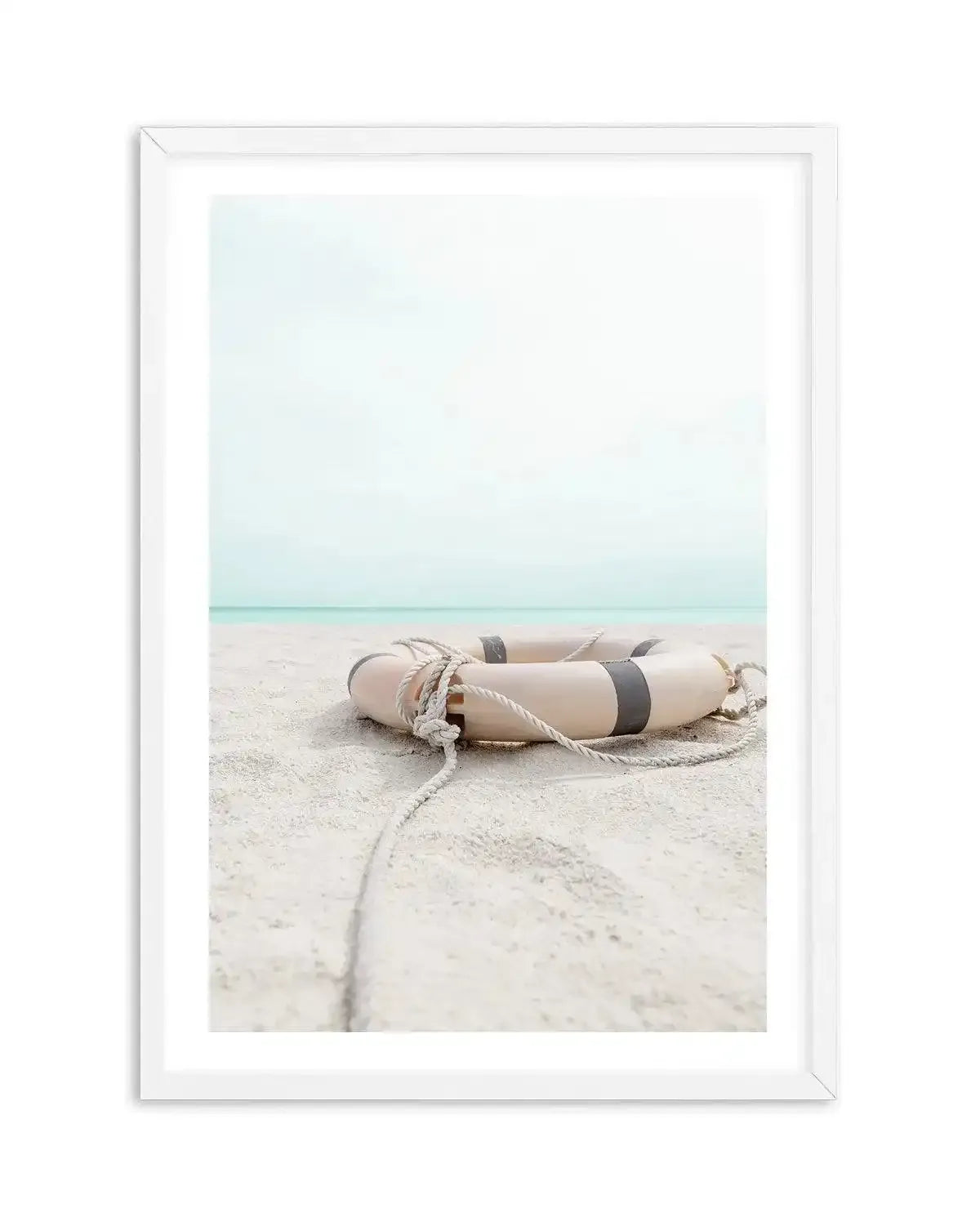 Lifebuoy on the Beach Art Print-PRINT-Olive et Oriel-Olive et Oriel-A5 | 5.8" x 8.3" | 14.8 x 21cm-White-With White Border-Buy-Australian-Art-Prints-Online-with-Olive-et-Oriel-Your-Artwork-Specialists-Austrailia-Decorate-With-Coastal-Photo-Wall-Art-Prints-From-Our-Beach-House-Artwork-Collection-Fine-Poster-and-Framed-Artwork