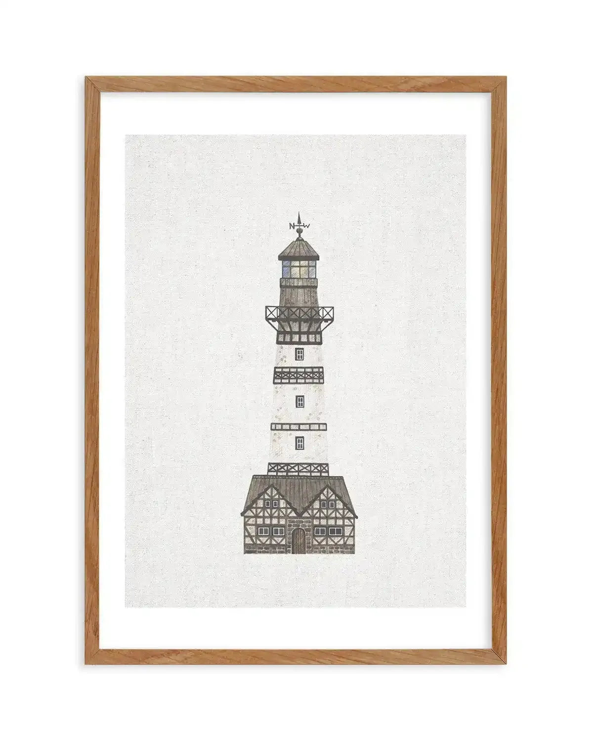 Lighthouse on Linen I Art Print-PRINT-Olive et Oriel-Olive et Oriel-50x70 cm | 19.6" x 27.5"-Walnut-With White Border-Buy-Australian-Art-Prints-Online-with-Olive-et-Oriel-Your-Artwork-Specialists-Austrailia-Decorate-With-Coastal-Photo-Wall-Art-Prints-From-Our-Beach-House-Artwork-Collection-Fine-Poster-and-Framed-Artwork