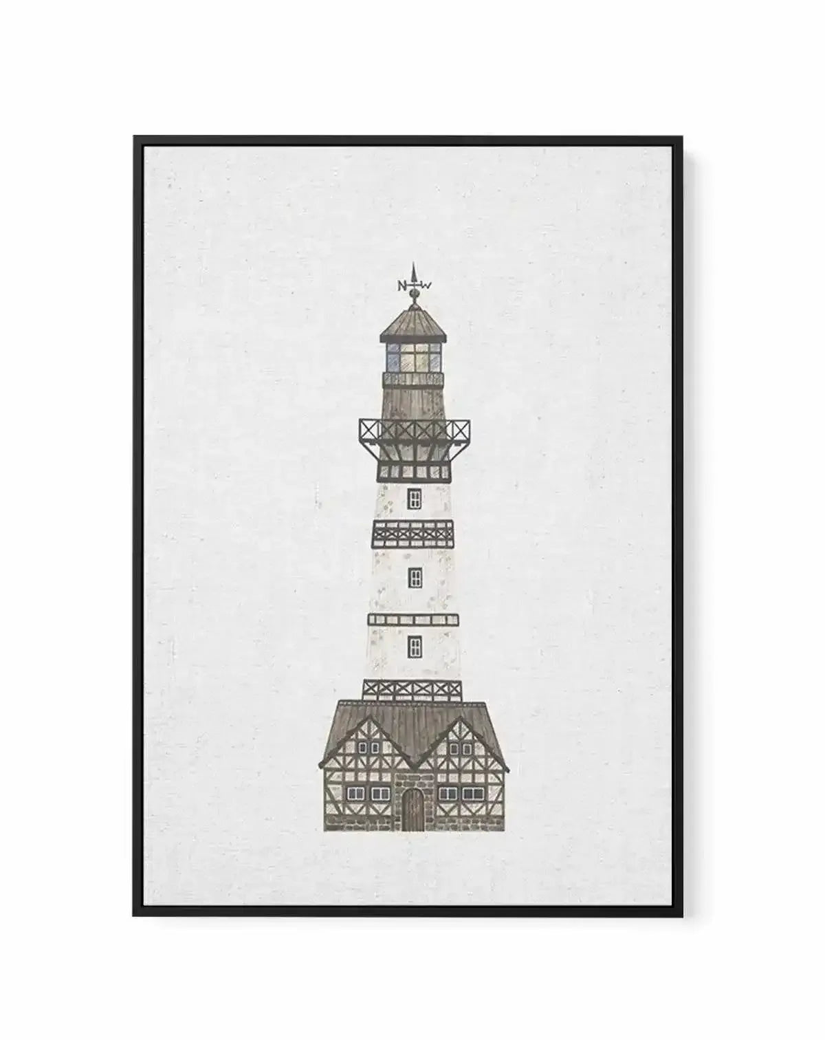 Lighthouse on Linen I | Framed Canvas-CANVAS-You can shop wall art online with Olive et Oriel for everything from abstract art to fun kids wall art. Our beautiful modern art prints and canvas art are available from large canvas prints to wall art paintings and our proudly Australian artwork collection offers only the highest quality framed large wall art and canvas art Australia - You can buy fashion photography prints or Hampton print posters and paintings on canvas from Olive et Oriel and have