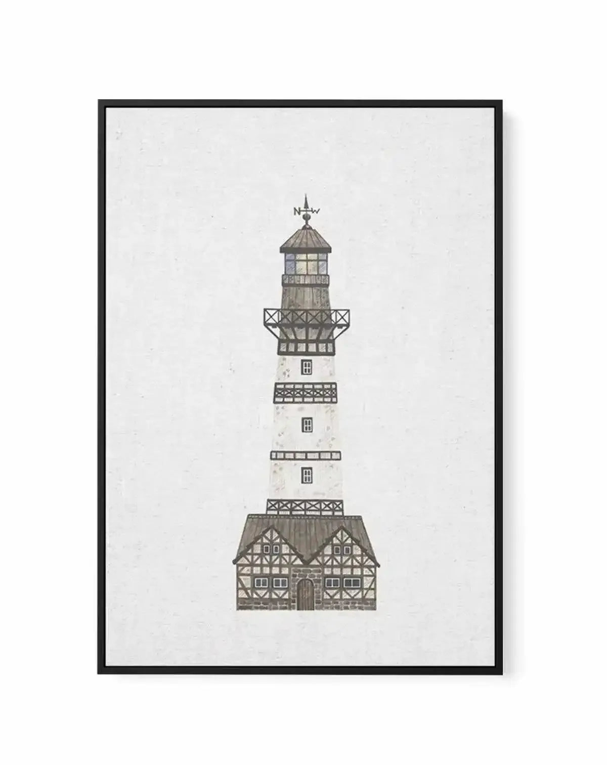 Lighthouse on Linen I | Framed Canvas-CANVAS-You can shop wall art online with Olive et Oriel for everything from abstract art to fun kids wall art. Our beautiful modern art prints and canvas art are available from large canvas prints to wall art paintings and our proudly Australian artwork collection offers only the highest quality framed large wall art and canvas art Australia - You can buy fashion photography prints or Hampton print posters and paintings on canvas from Olive et Oriel and have