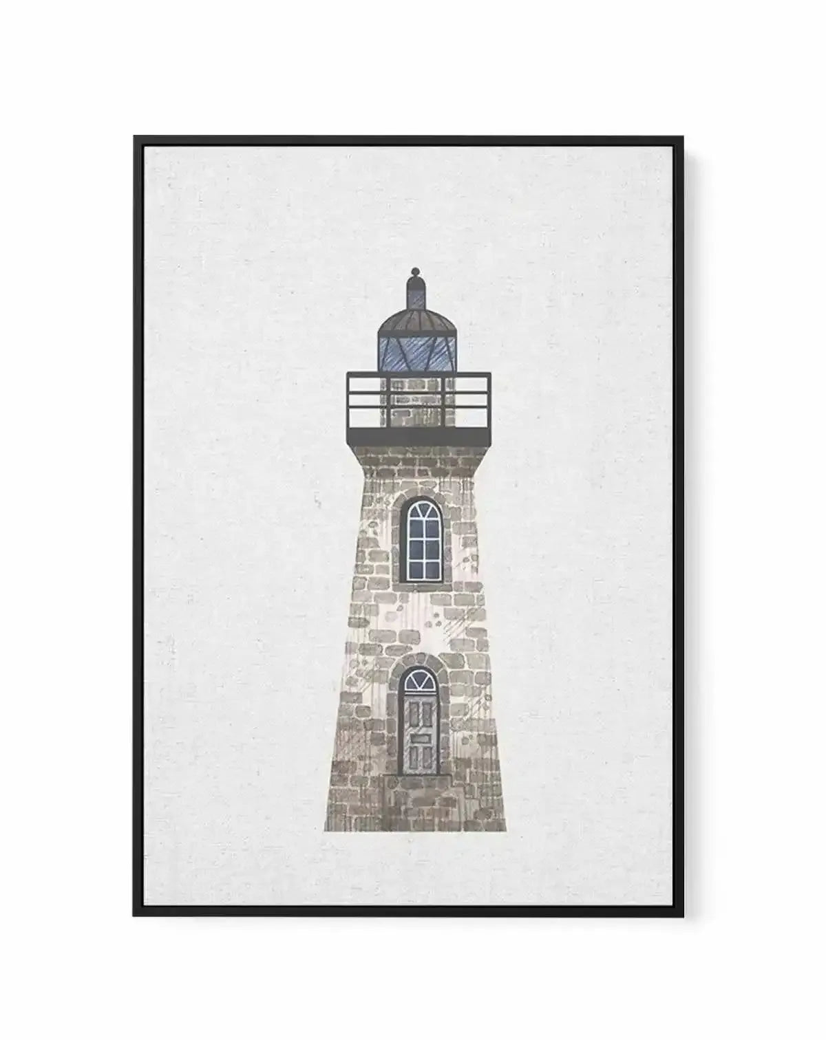 Lighthouse on Linen III | Framed Canvas-CANVAS-You can shop wall art online with Olive et Oriel for everything from abstract art to fun kids wall art. Our beautiful modern art prints and canvas art are available from large canvas prints to wall art paintings and our proudly Australian artwork collection offers only the highest quality framed large wall art and canvas art Australia - You can buy fashion photography prints or Hampton print posters and paintings on canvas from Olive et Oriel and ha