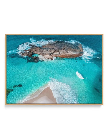 Lights Beach From Above Denmark LS | Aerial Photo Wall Framed Canvas Art Print aqua coastal art print
