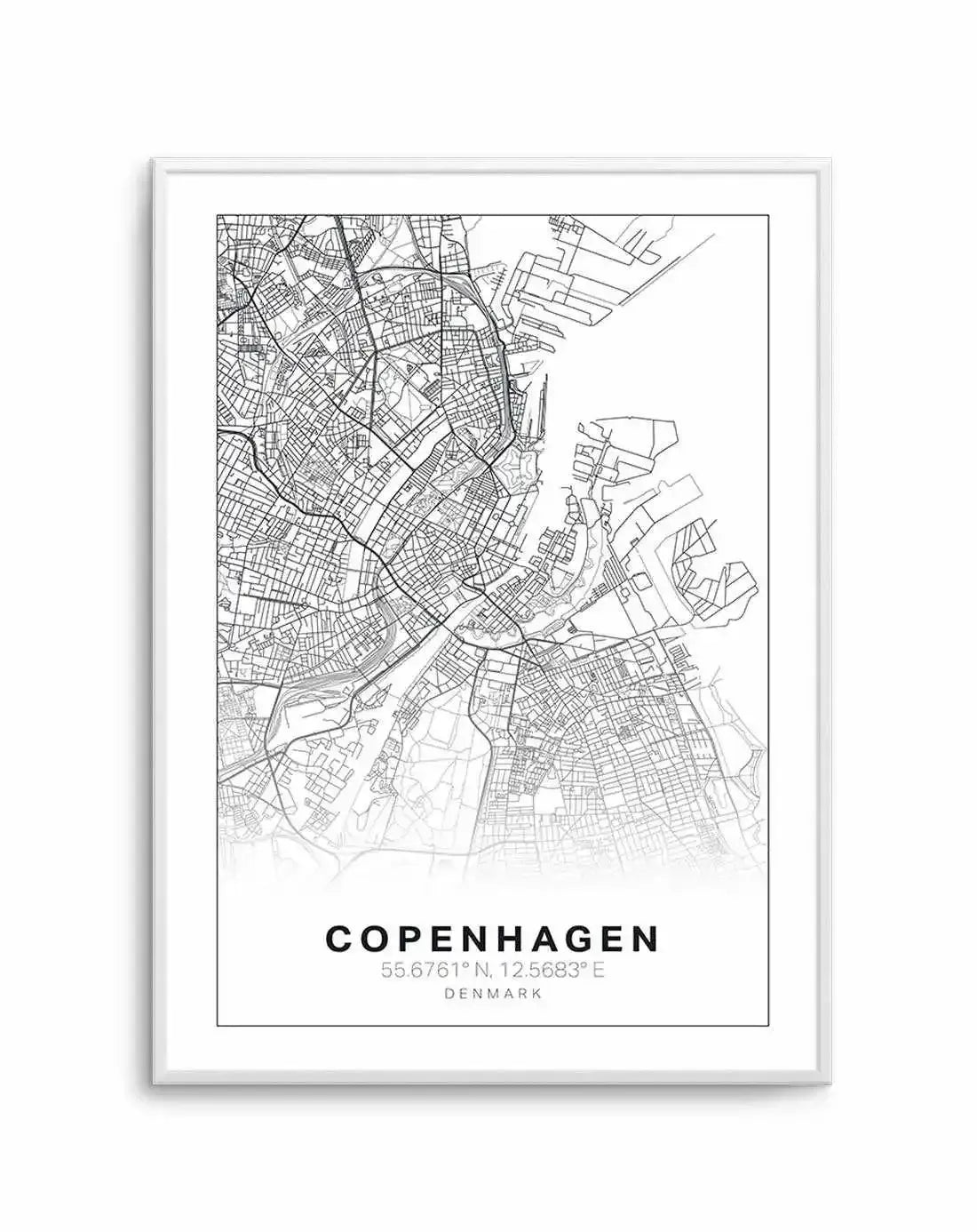 Line Art Map Of Copenhagen Art Print-PRINT-Olive et Oriel-Olive et Oriel-A5 | 5.8" x 8.3" | 14.8 x 21cm-Unframed Art Print-With White Border-Buy-Australian-Art-Prints-Online-with-Olive-et-Oriel-Your-Artwork-Specialists-Austrailia-Decorate-With-Coastal-Photo-Wall-Art-Prints-From-Our-Beach-House-Artwork-Collection-Fine-Poster-and-Framed-Artwork