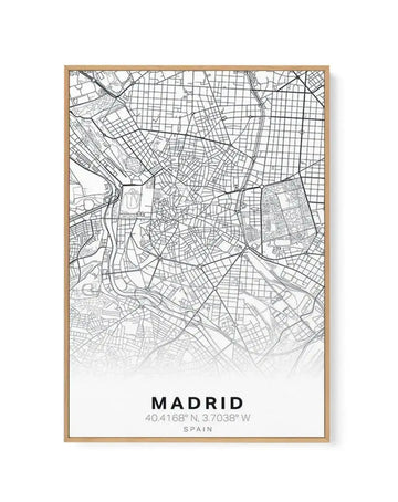 Line Art Map Of Madrid | Framed Canvas-CANVAS-You can shop wall art online with Olive et Oriel for everything from abstract art to fun kids wall art. Our beautiful modern art prints and canvas art are available from large canvas prints to wall art paintings and our proudly Australian artwork collection offers only the highest quality framed large wall art and canvas art Australia - You can buy fashion photography prints or Hampton print posters and paintings on canvas from Olive et Oriel and hav