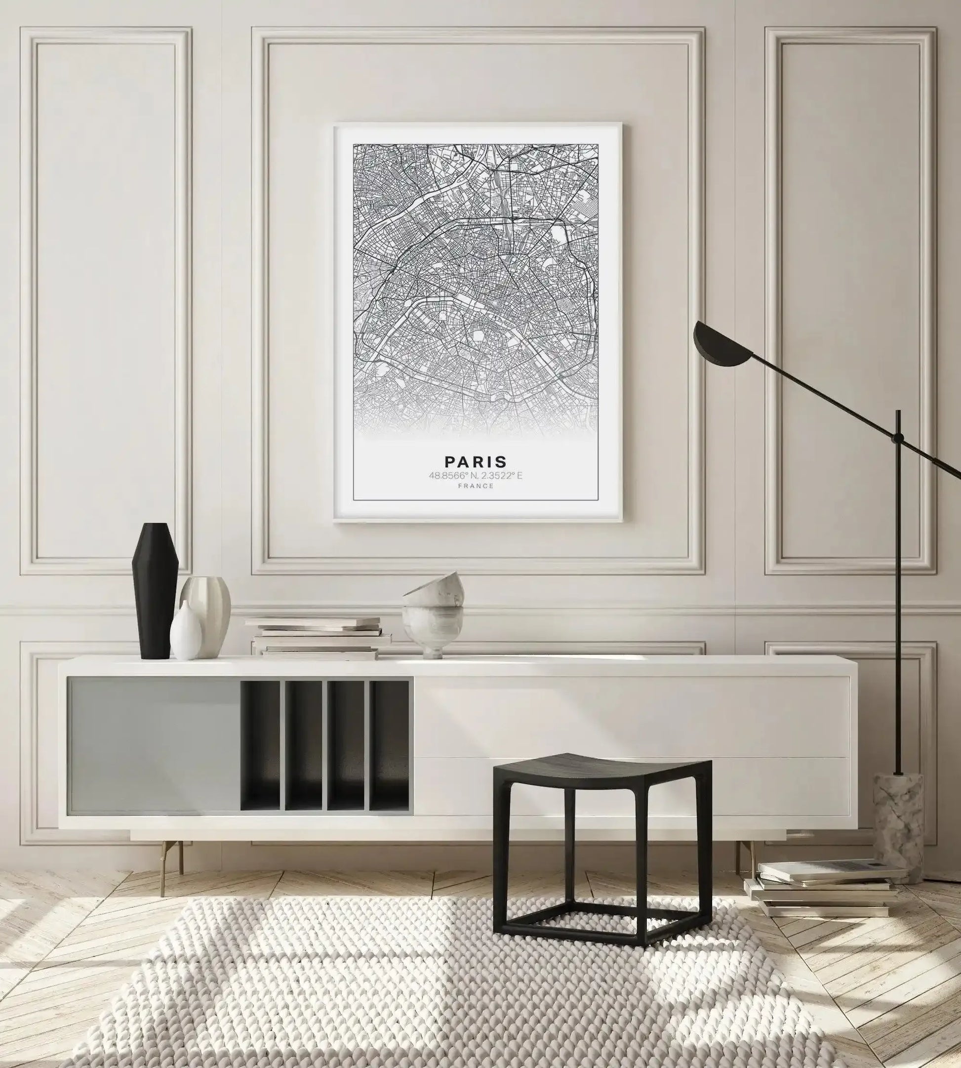 Line Art Map Of Paris Art Print-PRINT-Olive et Oriel-Olive et Oriel-Buy-Australian-Art-Prints-Online-with-Olive-et-Oriel-Your-Artwork-Specialists-Austrailia-Decorate-With-Coastal-Photo-Wall-Art-Prints-From-Our-Beach-House-Artwork-Collection-Fine-Poster-and-Framed-Artwork