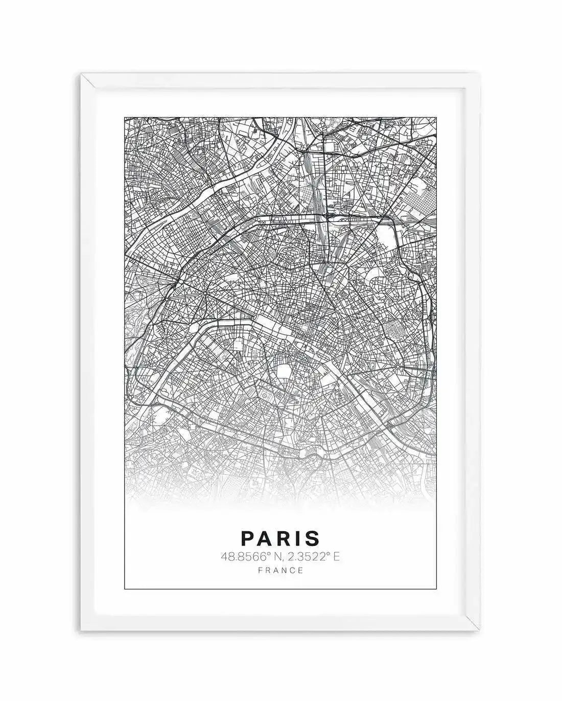 Line Art Map Of Paris Art Print-PRINT-Olive et Oriel-Olive et Oriel-A5 | 5.8" x 8.3" | 14.8 x 21cm-White-With White Border-Buy-Australian-Art-Prints-Online-with-Olive-et-Oriel-Your-Artwork-Specialists-Austrailia-Decorate-With-Coastal-Photo-Wall-Art-Prints-From-Our-Beach-House-Artwork-Collection-Fine-Poster-and-Framed-Artwork