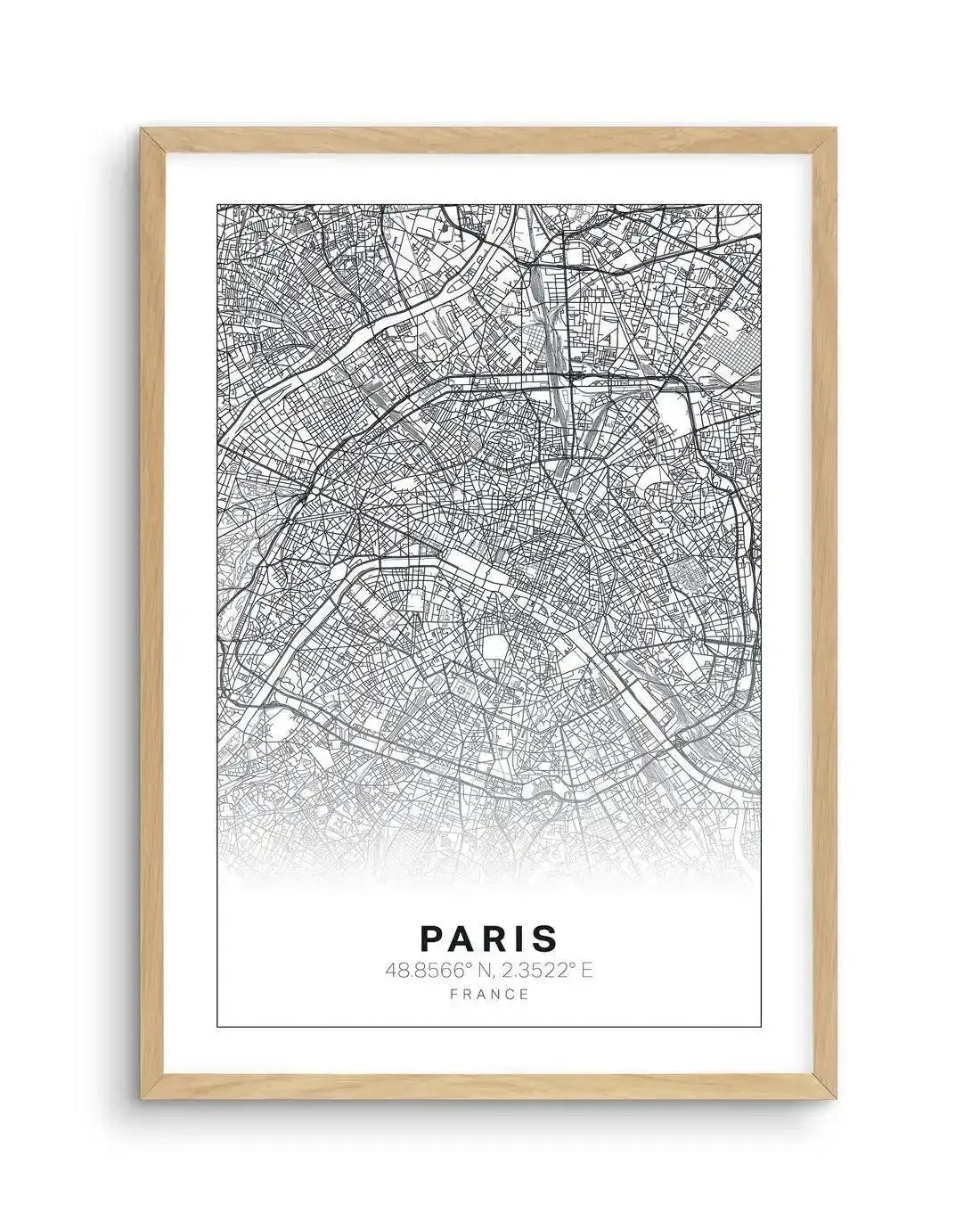 Line Art Map Of Paris Art Print-PRINT-Olive et Oriel-Olive et Oriel-A5 | 5.8" x 8.3" | 14.8 x 21cm-Oak-With White Border-Buy-Australian-Art-Prints-Online-with-Olive-et-Oriel-Your-Artwork-Specialists-Austrailia-Decorate-With-Coastal-Photo-Wall-Art-Prints-From-Our-Beach-House-Artwork-Collection-Fine-Poster-and-Framed-Artwork