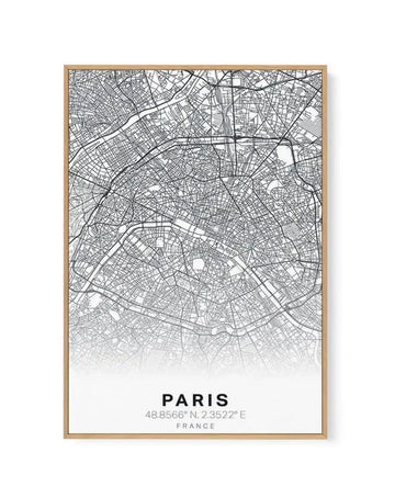 Line Art Map Of Paris | Framed Canvas-CANVAS-You can shop wall art online with Olive et Oriel for everything from abstract art to fun kids wall art. Our beautiful modern art prints and canvas art are available from large canvas prints to wall art paintings and our proudly Australian artwork collection offers only the highest quality framed large wall art and canvas art Australia - You can buy fashion photography prints or Hampton print posters and paintings on canvas from Olive et Oriel and have