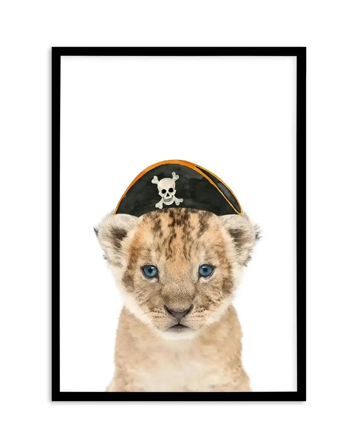Little Lion Cub | Pirate Hat Art Print-PRINT-Olive et Oriel-Olive et Oriel-A5 | 5.8" x 8.3" | 14.8 x 21cm-Black-With White Border-Buy-Australian-Art-Prints-Online-with-Olive-et-Oriel-Your-Artwork-Specialists-Austrailia-Decorate-With-Coastal-Photo-Wall-Art-Prints-From-Our-Beach-House-Artwork-Collection-Fine-Poster-and-Framed-Artwork