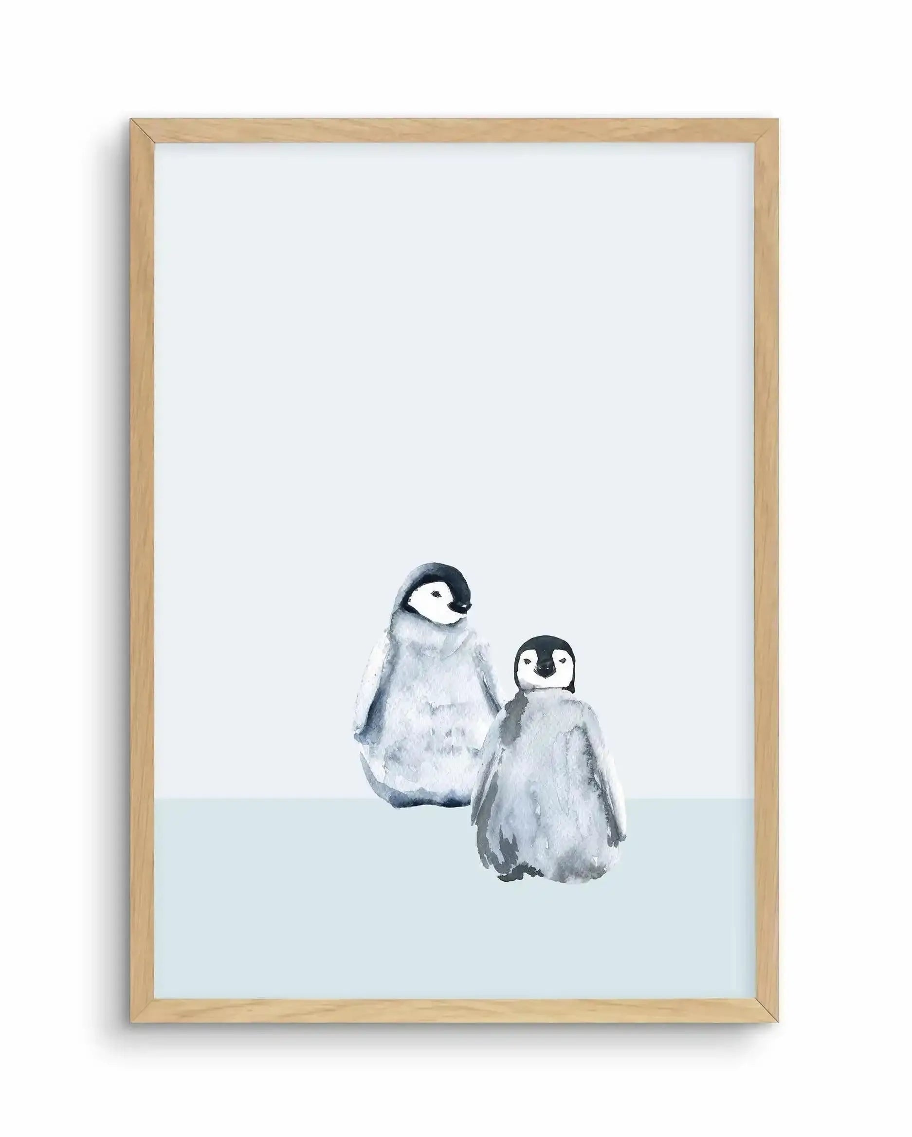 Little Penguins I Art Print-PRINT-Olive et Oriel-Olive et Oriel-A5 | 5.8" x 8.3" | 14.8 x 21cm-Oak-With White Border-Buy-Australian-Art-Prints-Online-with-Olive-et-Oriel-Your-Artwork-Specialists-Austrailia-Decorate-With-Coastal-Photo-Wall-Art-Prints-From-Our-Beach-House-Artwork-Collection-Fine-Poster-and-Framed-Artwork