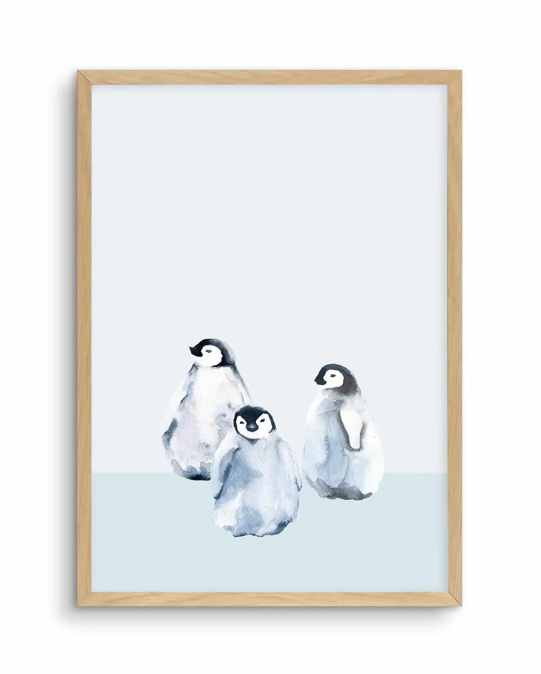 Little Penguins II Art Print-PRINT-Olive et Oriel-Olive et Oriel-A5 | 5.8" x 8.3" | 14.8 x 21cm-Oak-With White Border-Buy-Australian-Art-Prints-Online-with-Olive-et-Oriel-Your-Artwork-Specialists-Austrailia-Decorate-With-Coastal-Photo-Wall-Art-Prints-From-Our-Beach-House-Artwork-Collection-Fine-Poster-and-Framed-Artwork