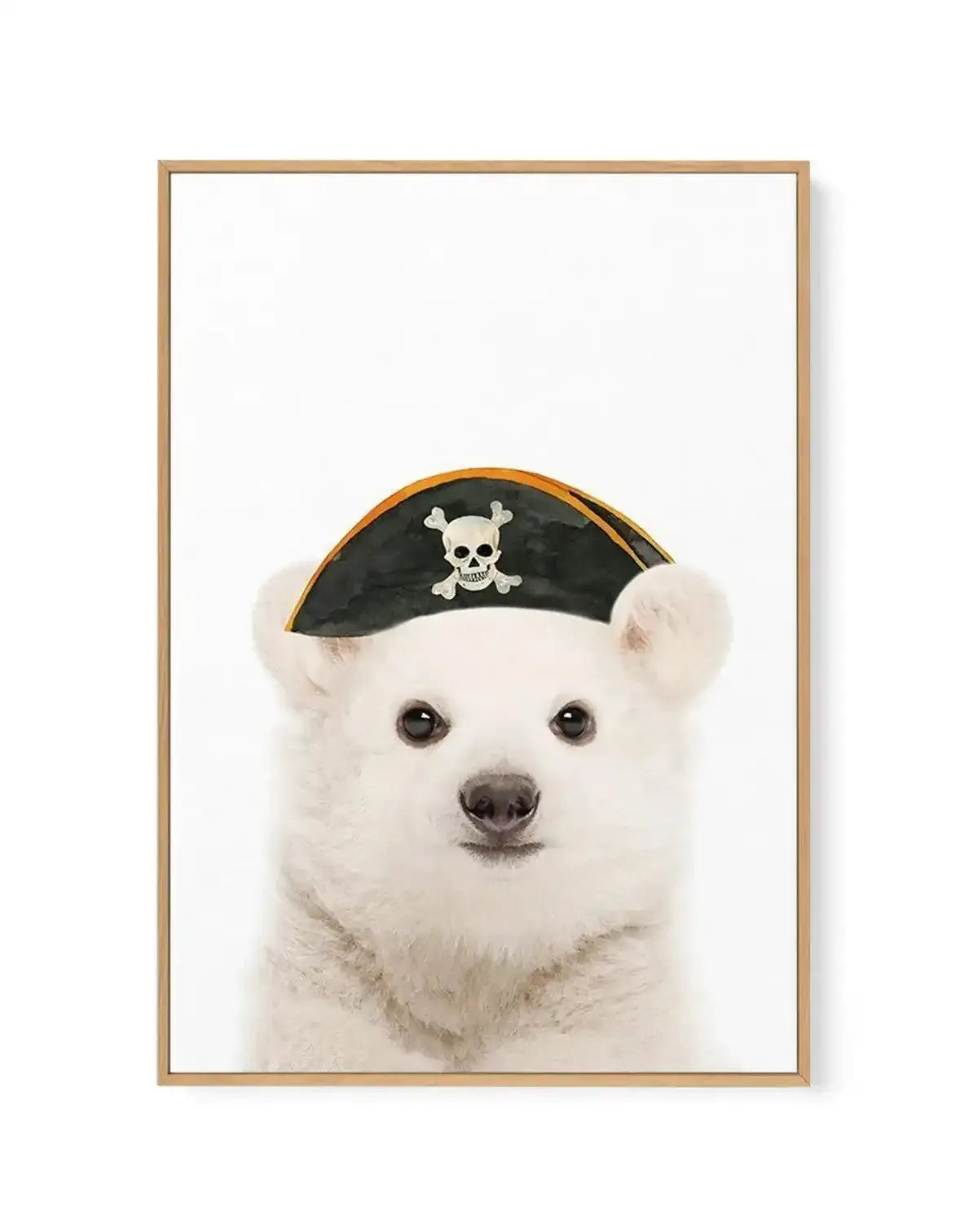 Little Polar Bear | Pirate Hat | Framed Canvas-CANVAS-You can shop wall art online with Olive et Oriel for everything from abstract art to fun kids wall art. Our beautiful modern art prints and canvas art are available from large canvas prints to wall art paintings and our proudly Australian artwork collection offers only the highest quality framed large wall art and canvas art Australia - You can buy fashion photography prints or Hampton print posters and paintings on canvas from Olive et Oriel
