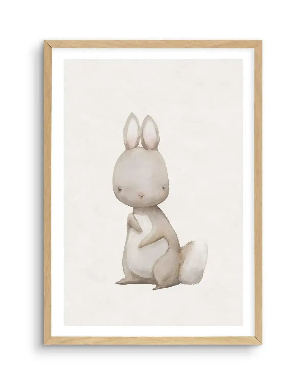 Little Rabbit Art Print-PRINT-Olive et Oriel-Olive et Oriel-A5 | 5.8" x 8.3" | 14.8 x 21cm-Oak-With White Border-Buy-Australian-Art-Prints-Online-with-Olive-et-Oriel-Your-Artwork-Specialists-Austrailia-Decorate-With-Coastal-Photo-Wall-Art-Prints-From-Our-Beach-House-Artwork-Collection-Fine-Poster-and-Framed-Artwork