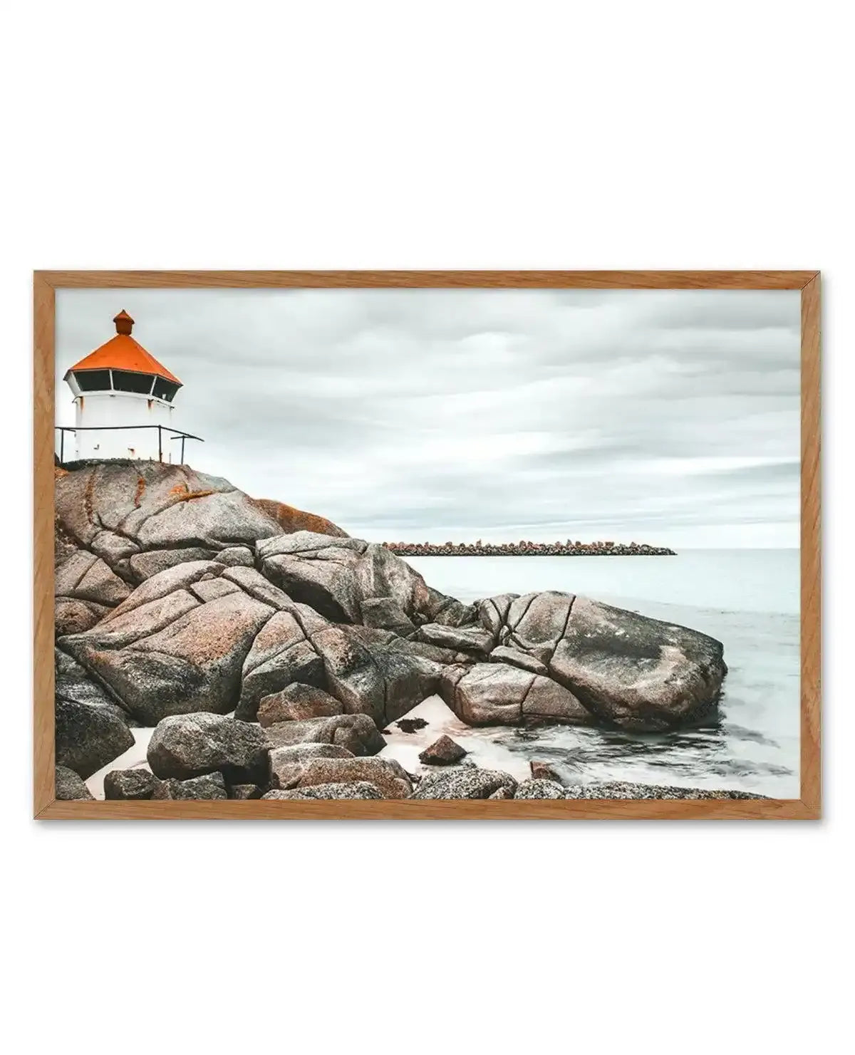 Little Red Lighthouse Art Print-PRINT-Olive et Oriel-Olive et Oriel-50x70 cm | 19.6" x 27.5"-Walnut-With White Border-Buy-Australian-Art-Prints-Online-with-Olive-et-Oriel-Your-Artwork-Specialists-Austrailia-Decorate-With-Coastal-Photo-Wall-Art-Prints-From-Our-Beach-House-Artwork-Collection-Fine-Poster-and-Framed-Artwork