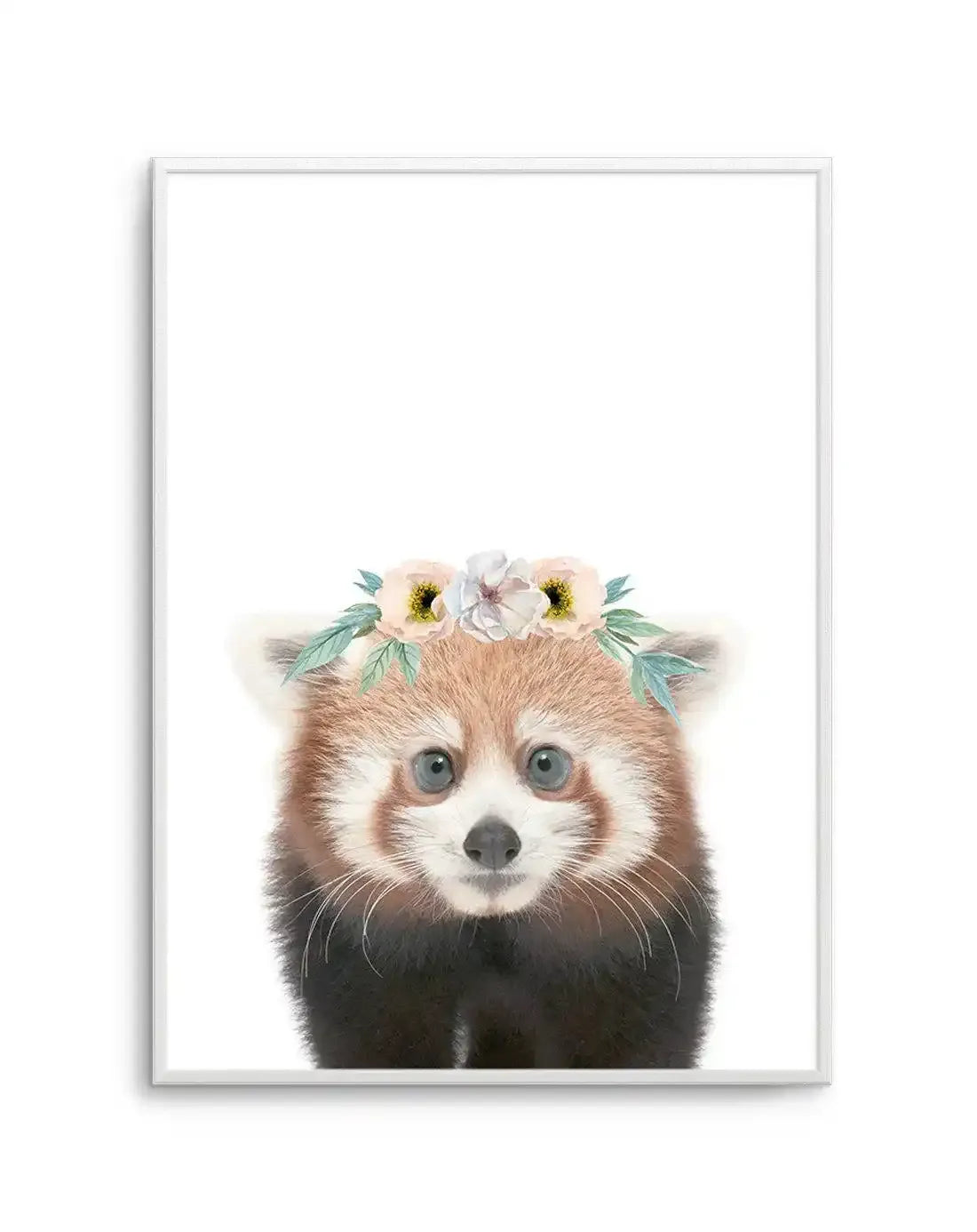 Little Red Panda | Flower Crown Art Print-PRINT-Olive et Oriel-Olive et Oriel-A5 | 5.8" x 8.3" | 14.8 x 21cm-Unframed Art Print-With White Border-Buy-Australian-Art-Prints-Online-with-Olive-et-Oriel-Your-Artwork-Specialists-Austrailia-Decorate-With-Coastal-Photo-Wall-Art-Prints-From-Our-Beach-House-Artwork-Collection-Fine-Poster-and-Framed-Artwork